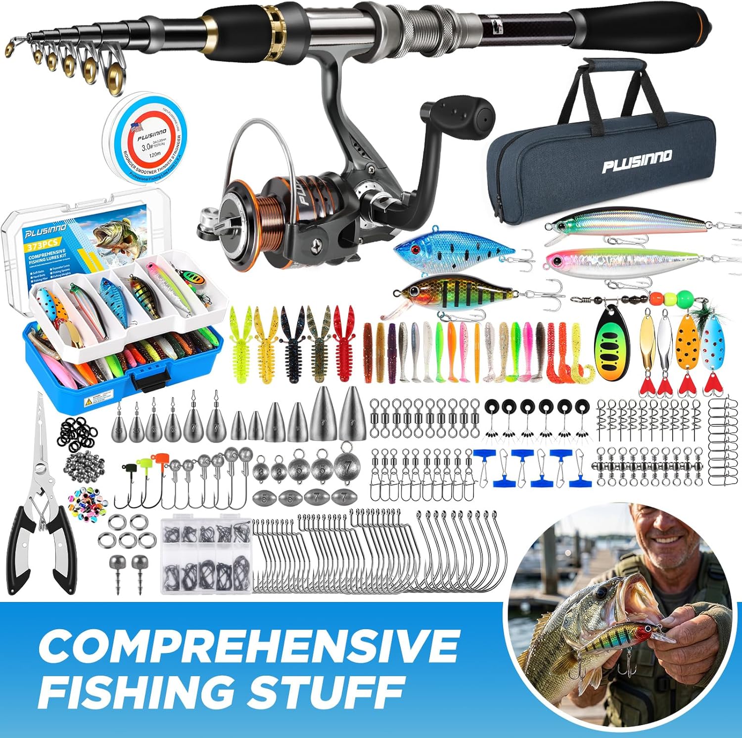 fishing pole and tackle box combo PLUSINNO Fishing Gear