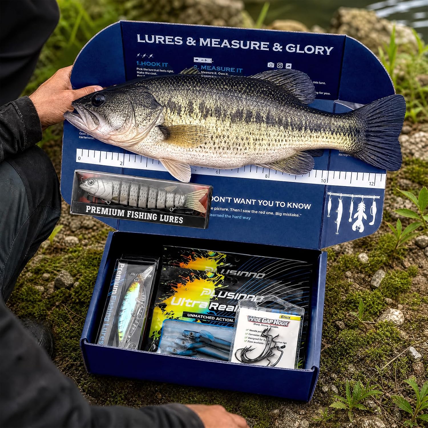 PLUSINNO Surprise Tackle Box Fishing Lures Kit, Fishing GIfts For Men, – Plusinno