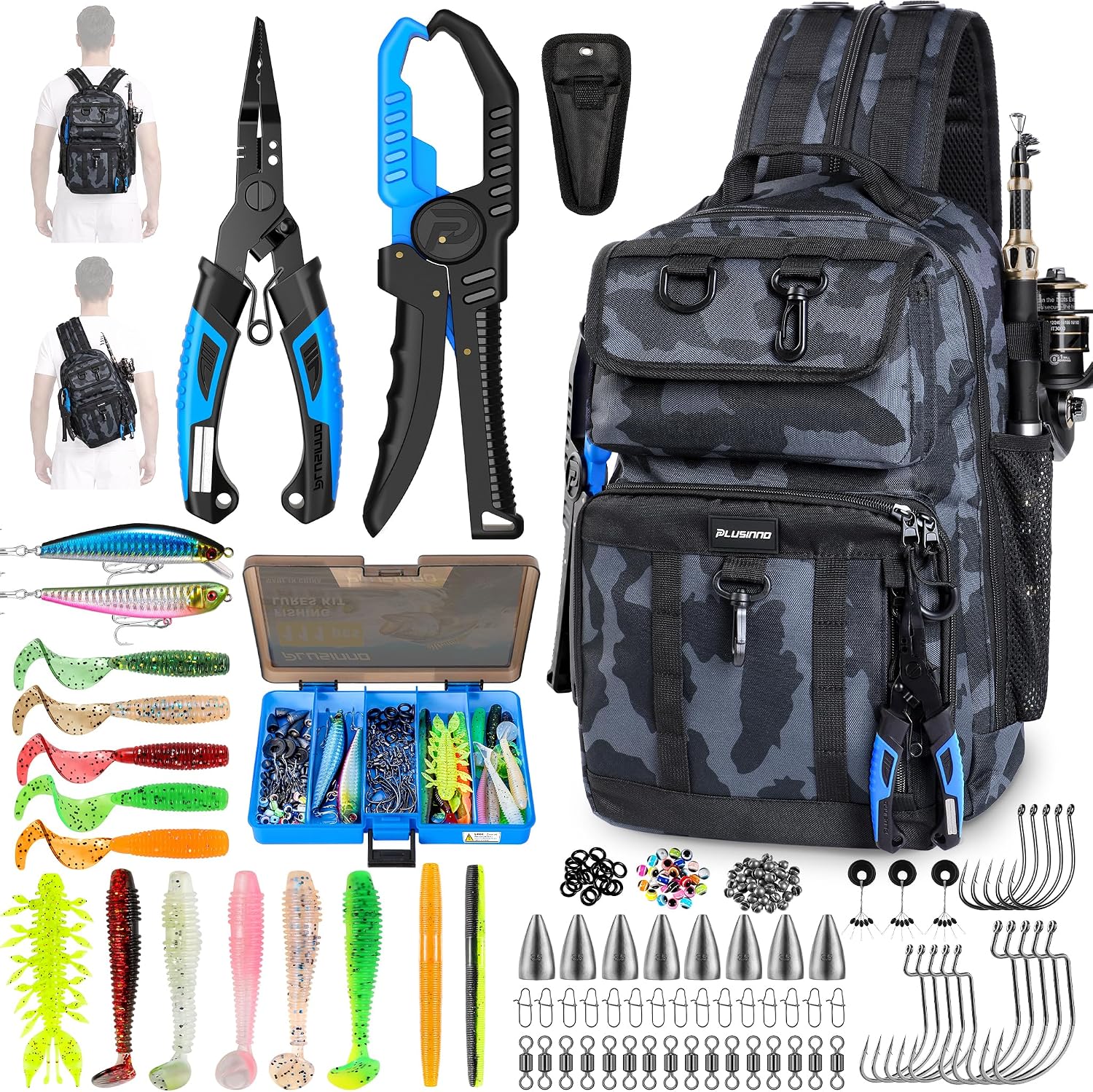 backpack fishing tackle box Lightweight With Water Resistant Build All In One Rod Holder And Gear Storage For Outdoor Anglers Ultra Capacity With Multiple and the padded shoulder straps pair with a sternum strap for a comfortable fit Gamakatsu Backpack Tackle Storage