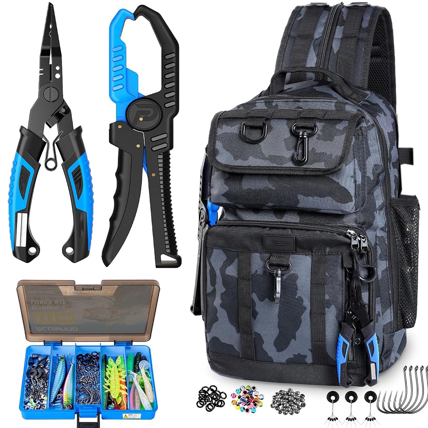 PLUSINNO Fishing Backpack with Fishing Gear, Tackle Box, Fish Accessor – Plusinno