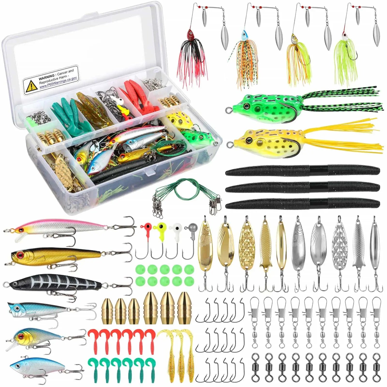 PLUSINNO 102Pcs Fishing Lures Kit – Plusinno