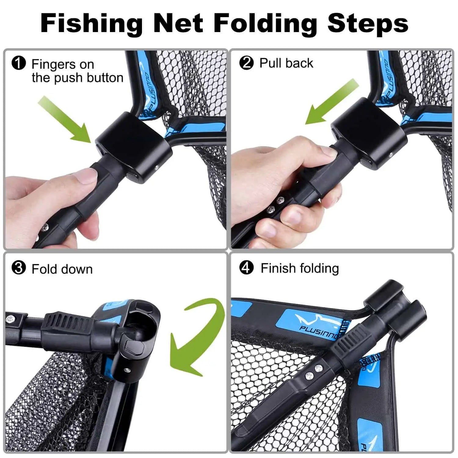 PLUSINNO FN2 Square Floating Fish Landing Net with Magnetic Release