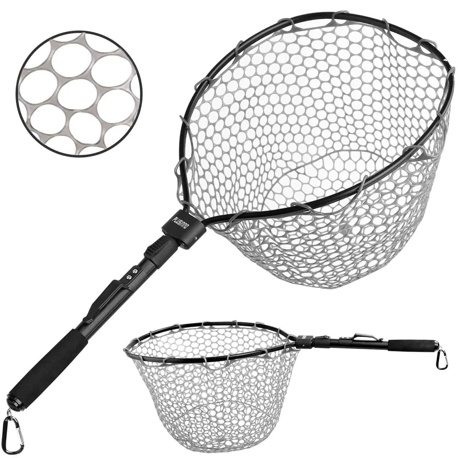 extended fishing net PLUSINNO FN6 Soft Rubber Fly Fishing Net – Plusinno