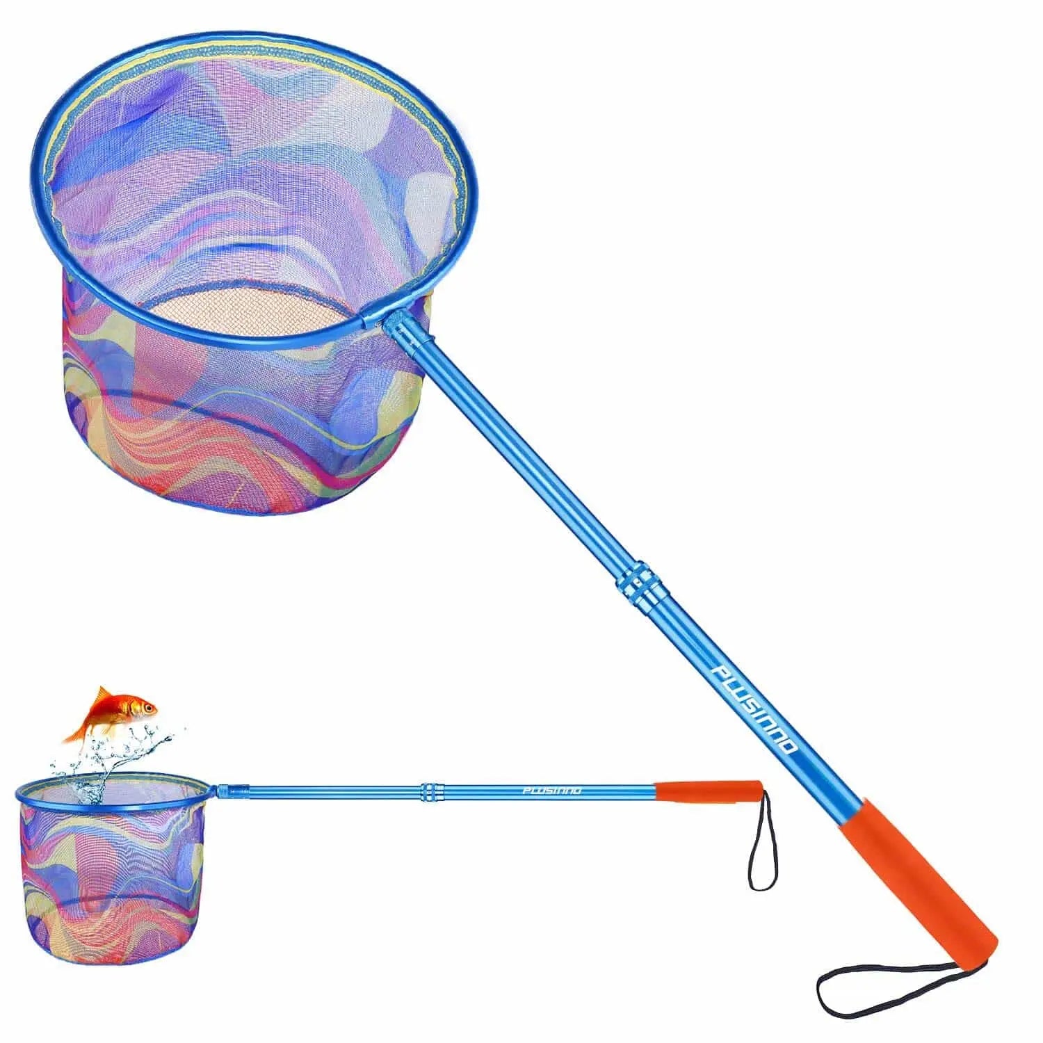 childrens fishing net PLUSINNO KFN1 Kids Fishing Net with Retractable Carbon Fiber Handle – Plusinno
