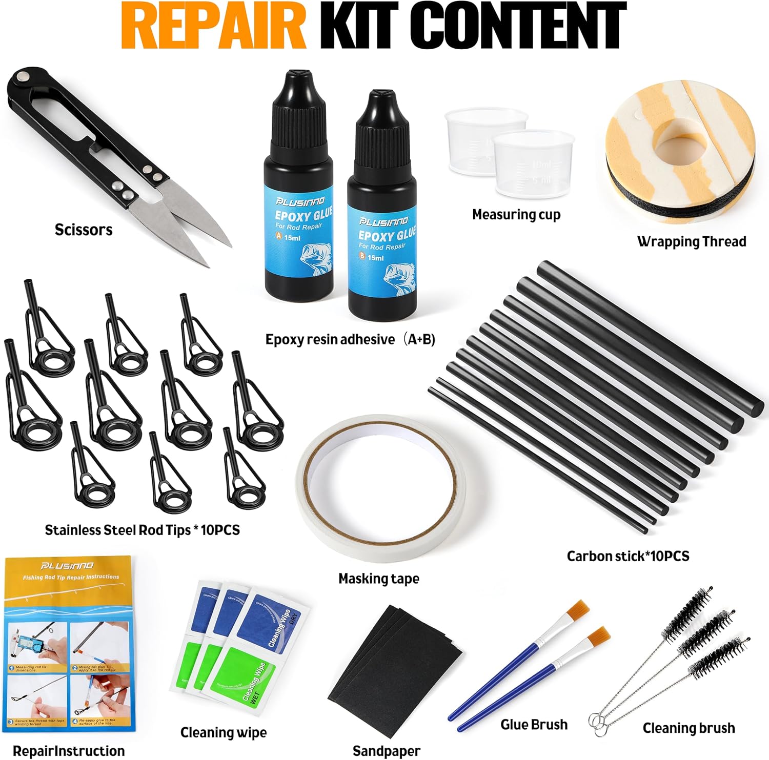 carbon mods fishing pole repair kit PLUSINNO Fishing Pole & Rod Repair Kit, – Plusinno