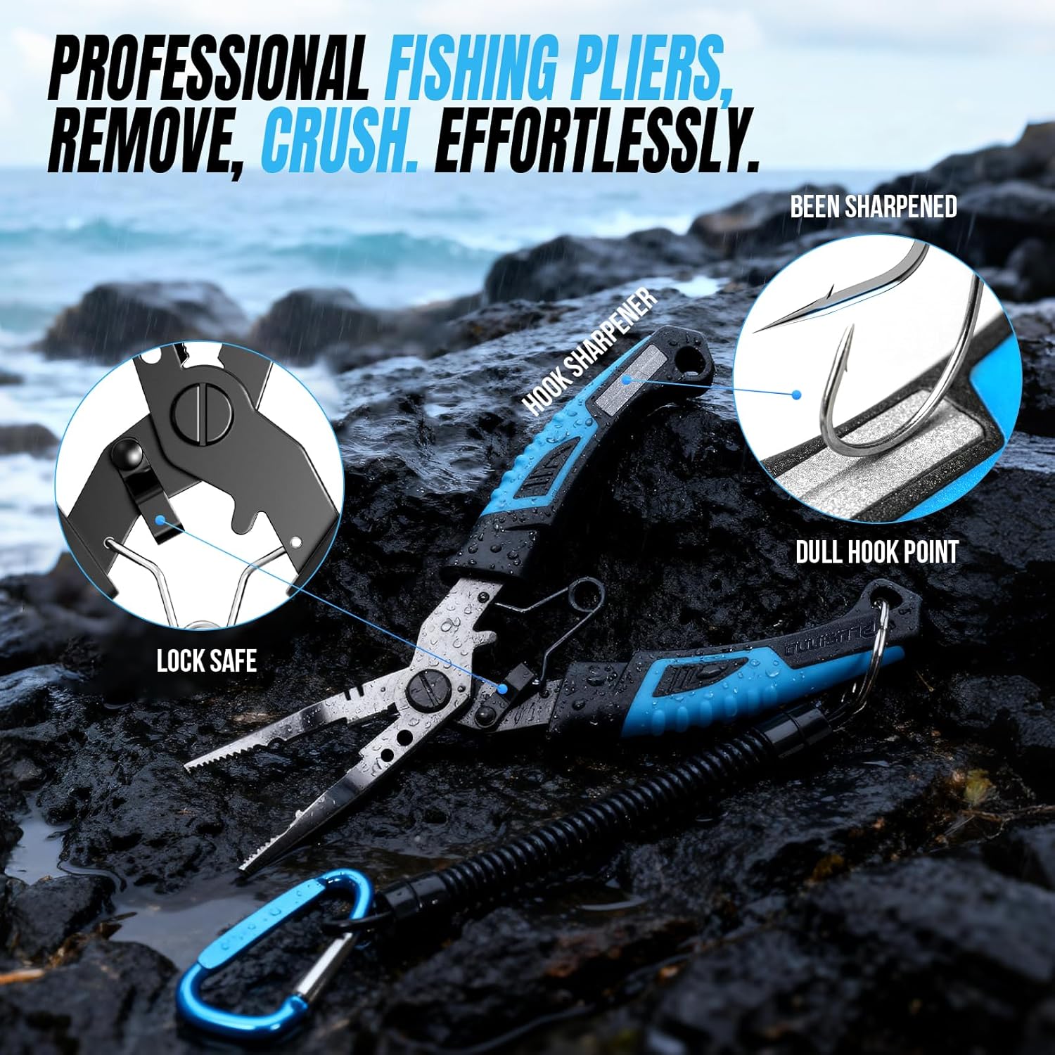 PLUSINNO Fishing Gear, Fishing Tools, Fishing Accessories, Fishing Knife, Corrosion Resistant Fishing Pliers Kit, Floating Fish Lip Gripper Fishing Gifts for Men, Gifts for Fishermen