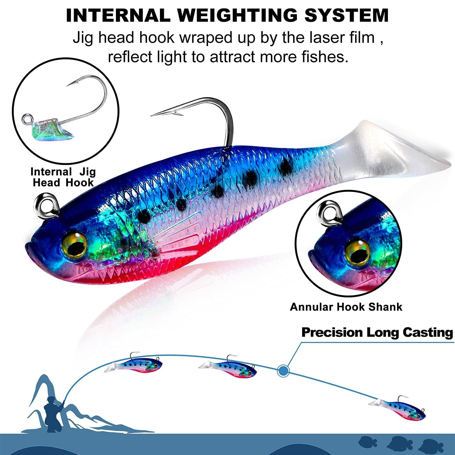 PLUSINNO Fishing Lures, Trout Pike Walleye Bass Fishing Jig Heads,
