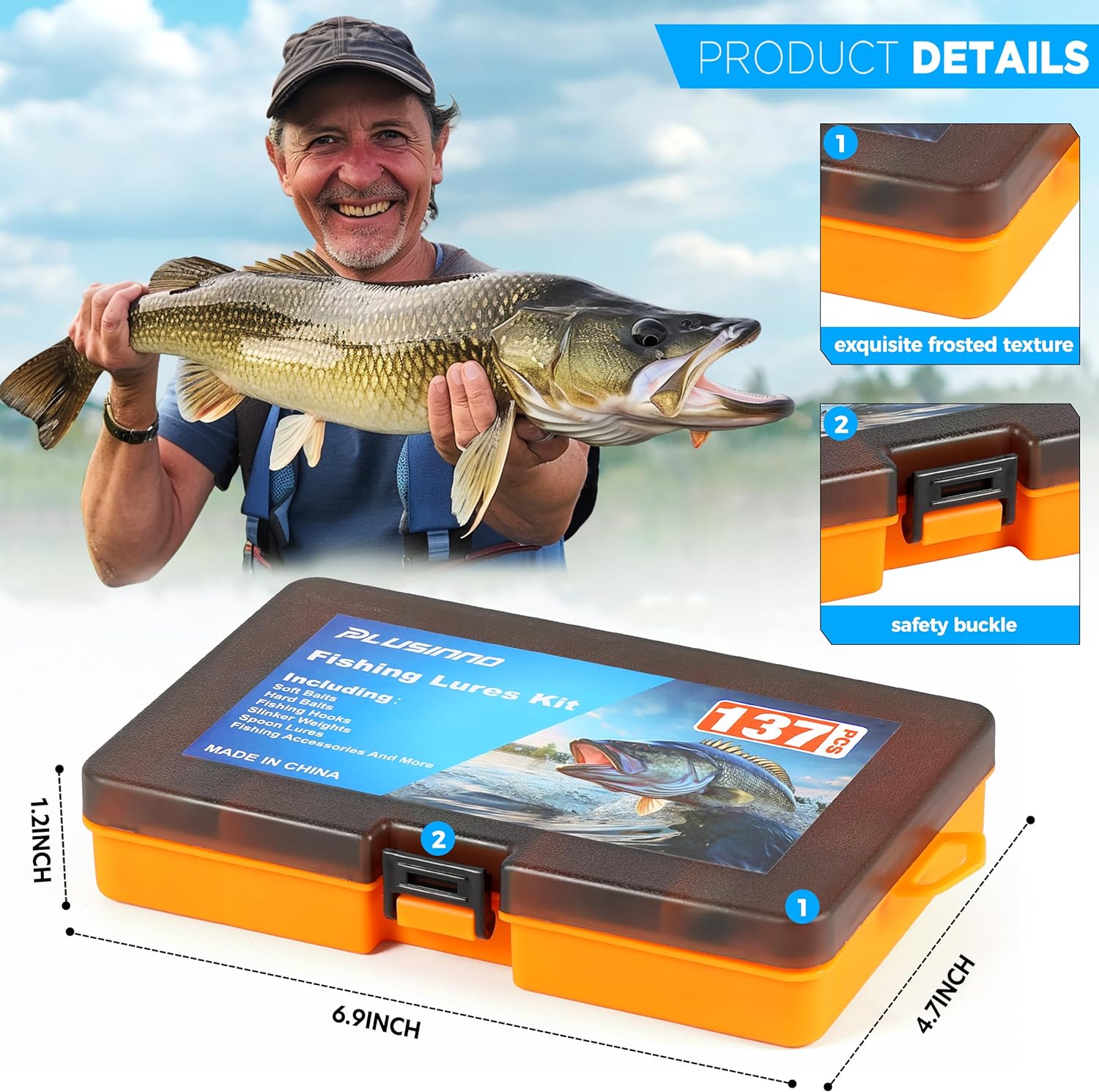 best starter tackle box kit PLUSINNO Fishing Lures, 137Pcs Tackle Box with Tackle Included, – Plusinno