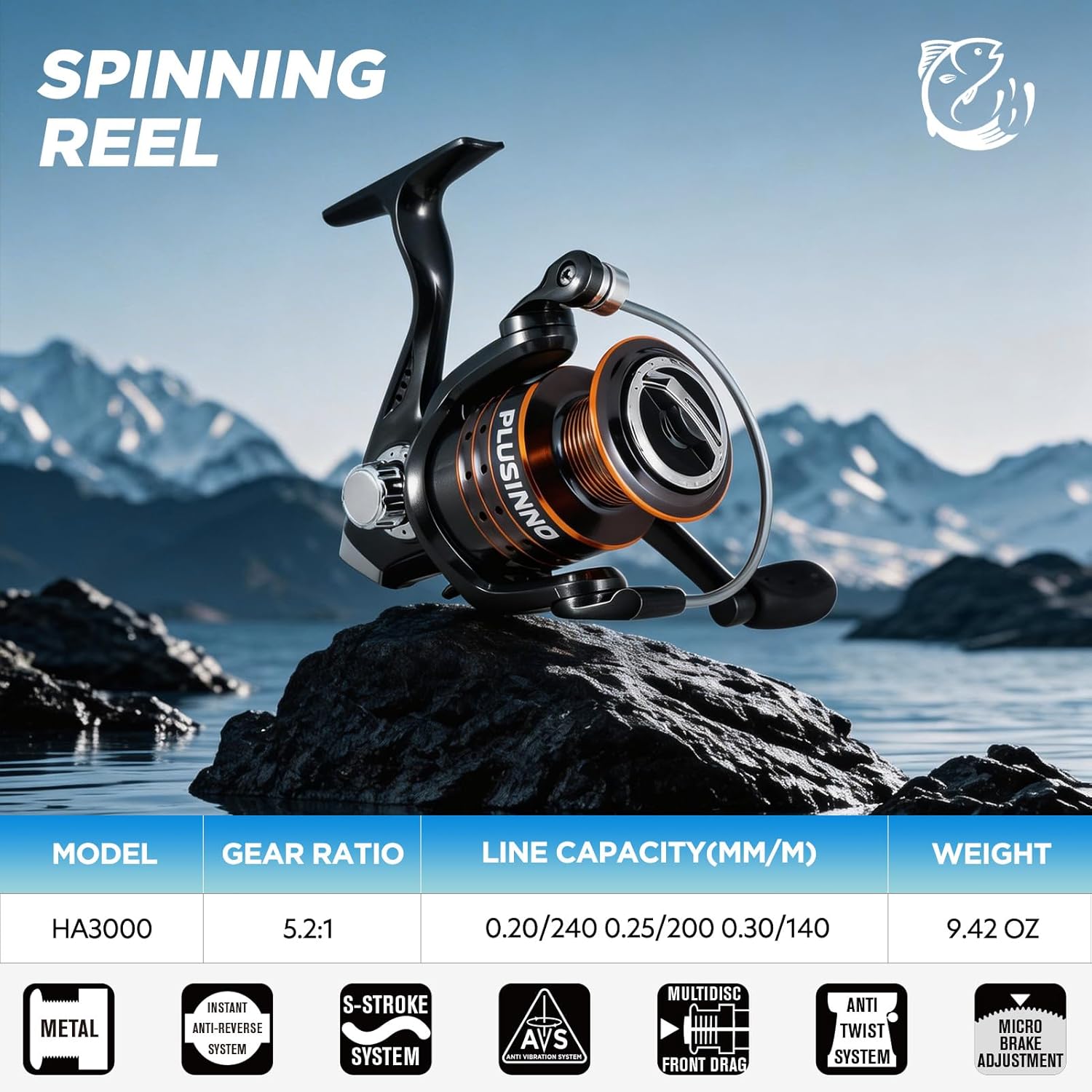 PLUSINNO Fishing Gear - Telescopic Fishing Rod and Reel Combo with Tackle Box and Lures Box