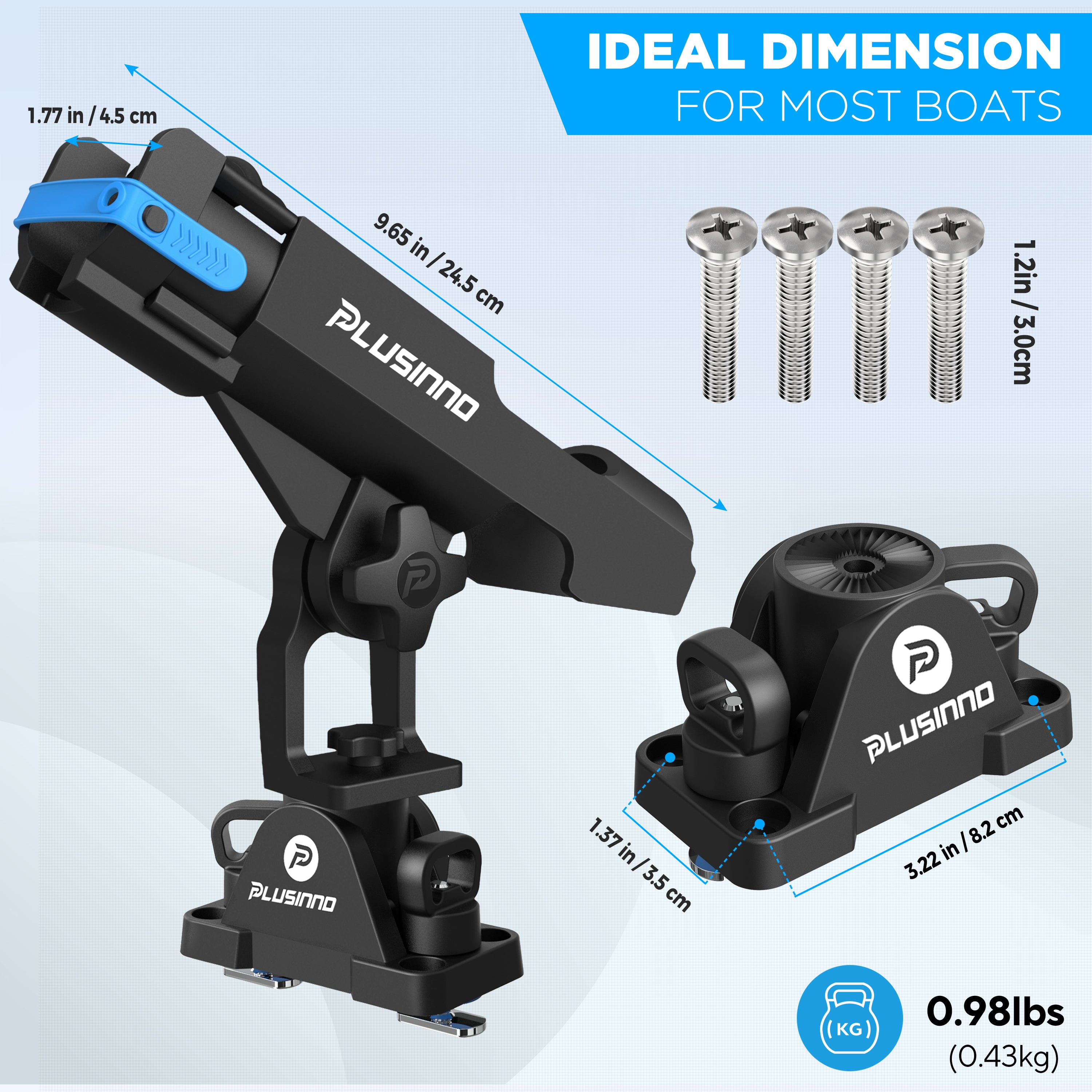 PLUSINNO 2 in 1 Fishing Rod Holders for Boat (Track not included).