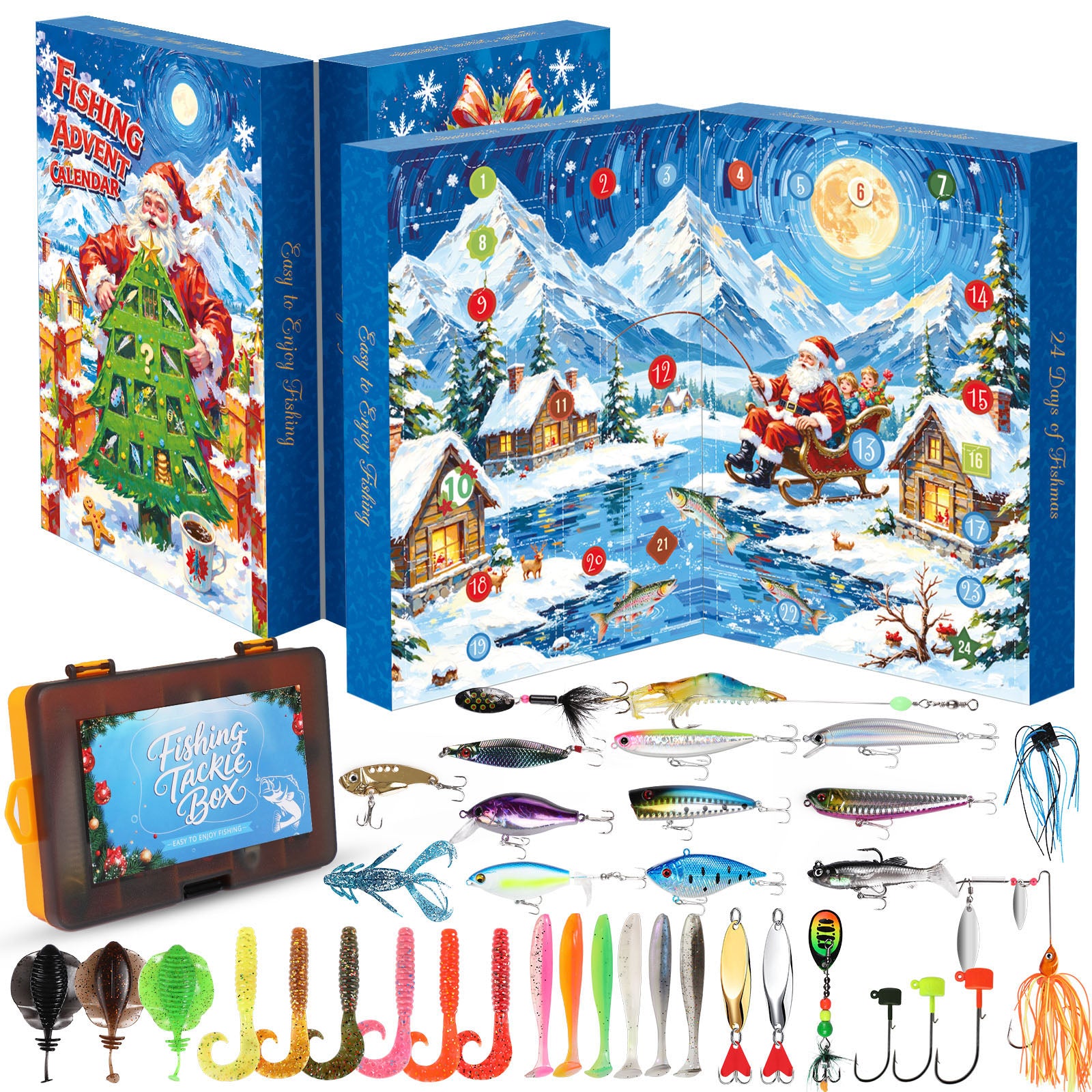 NEW 2025 Fishing Advent Calendar: Unwrap a New Fishing Lures Surprise Every Day! The Ultimate Christmas Gift for Men, Teens & Boys Who Love to Fish.