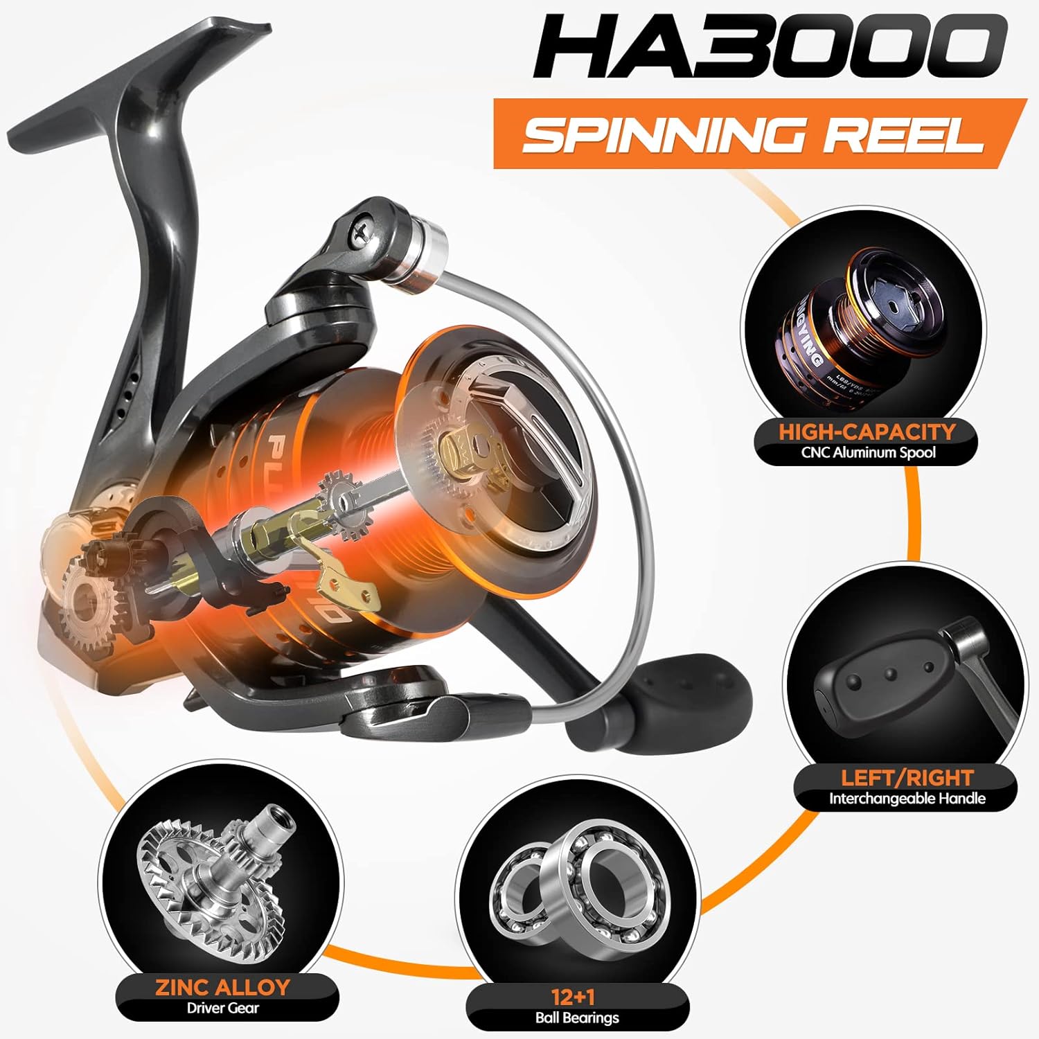 PLUSINNO Eagle Hunting Ⅱ Cañas de pescar telescópicas y combos de carrete