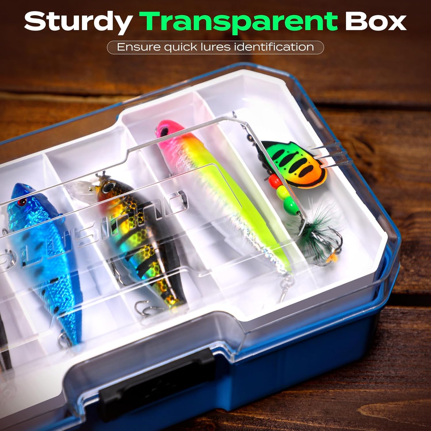 PLUSINNO 373PCS Fishing Lures Kit with Removable Tray,