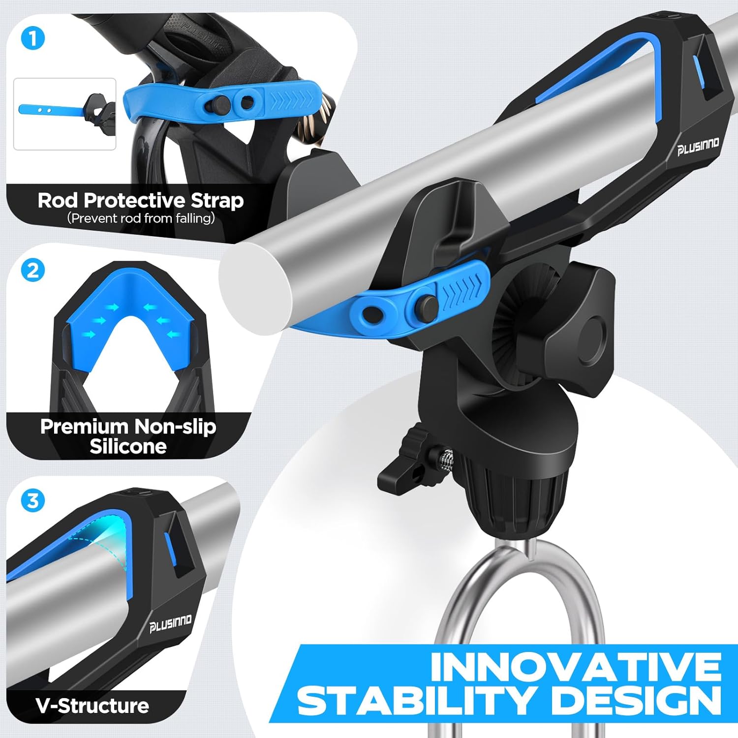 PLUSINNO Upgraded Fishing Rod Holder for Ground,