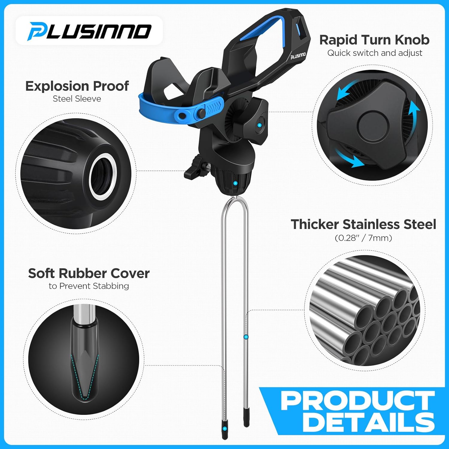 PLUSINNO Upgraded Fishing Rod Holder for Ground,