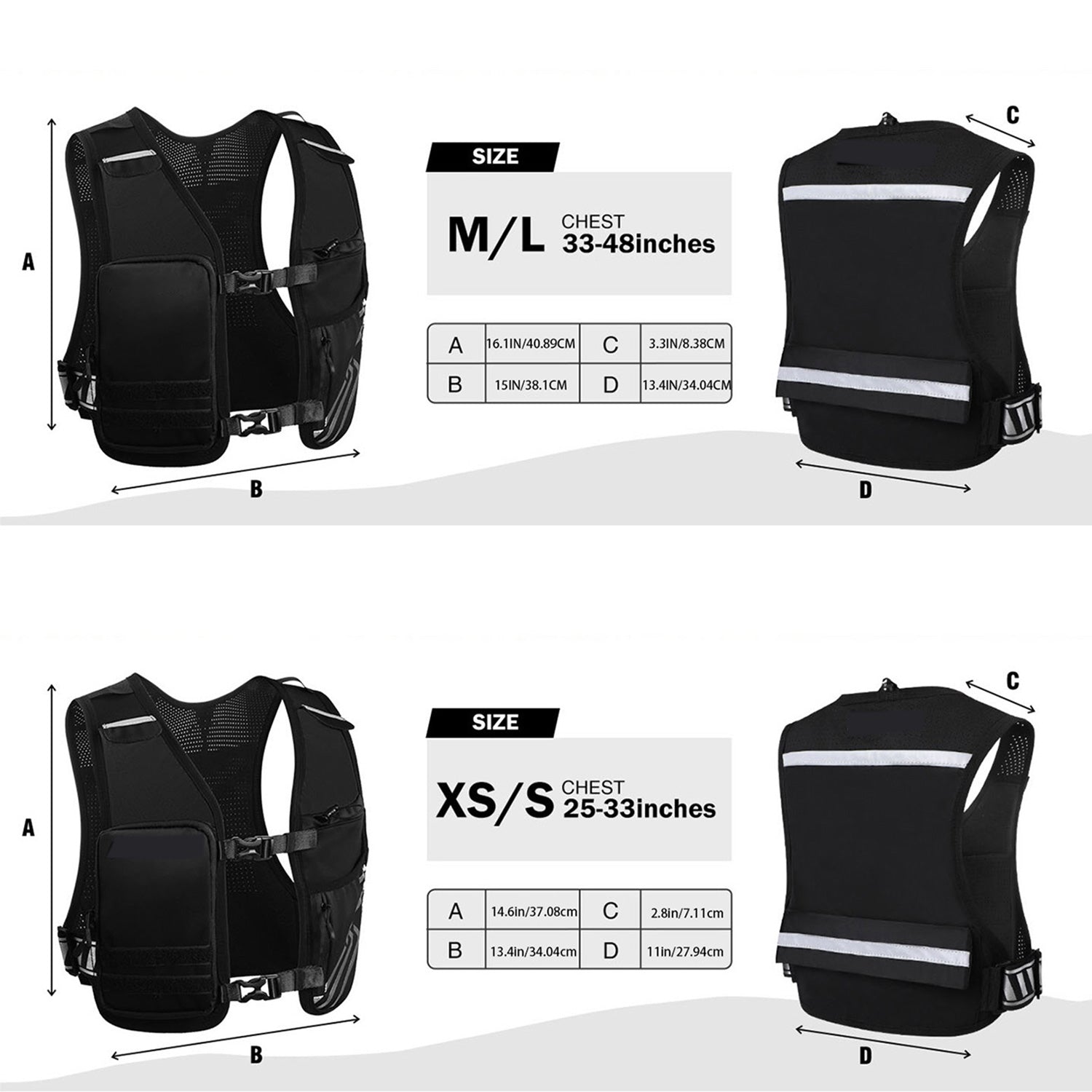 PLUSINNO Running Vest for Women Men, Running Hydration Vest with 500ml Soft Flask