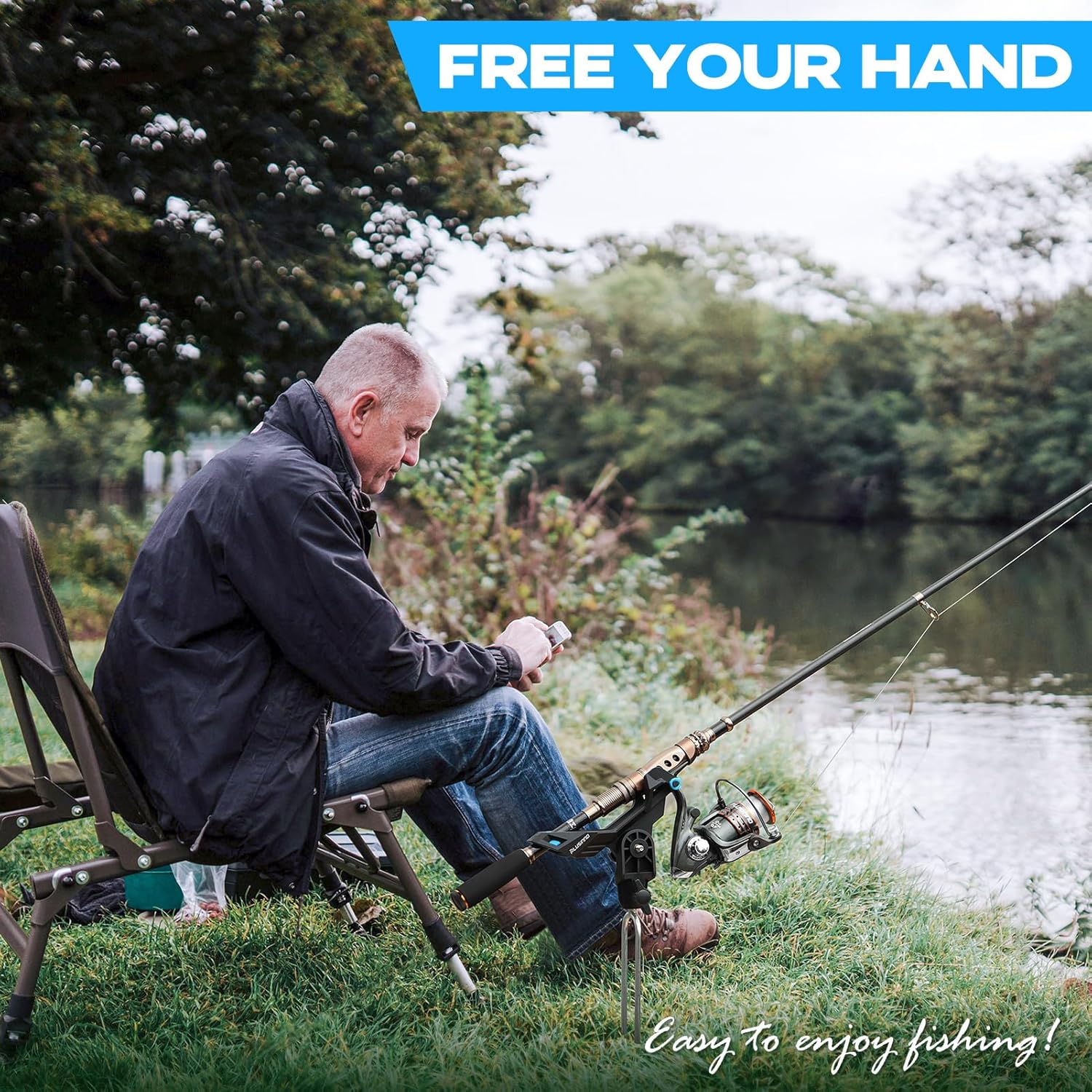 PLUSINNO Upgraded Fishing Rod Holder for Ground,