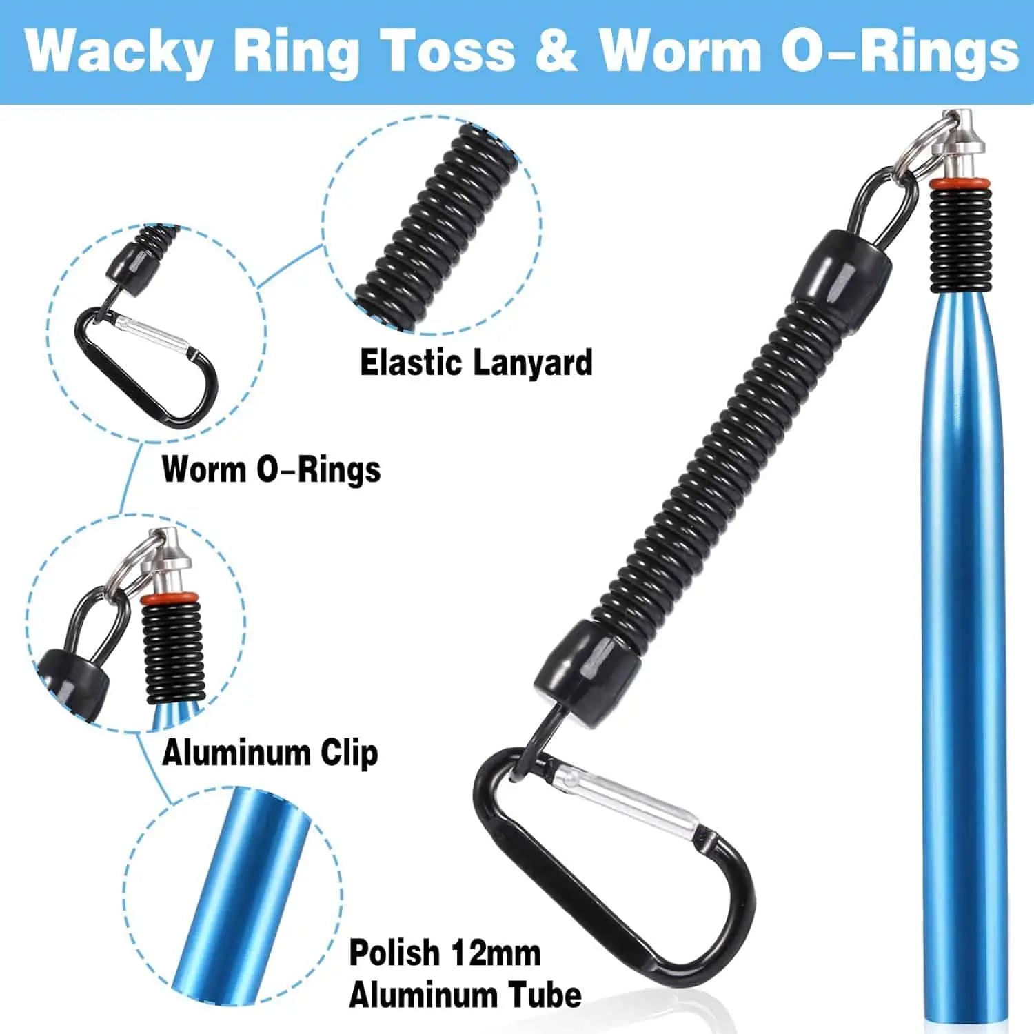 PLUSINNO 133PCS 5.5" Wacky Worm Fishing Lure Kit