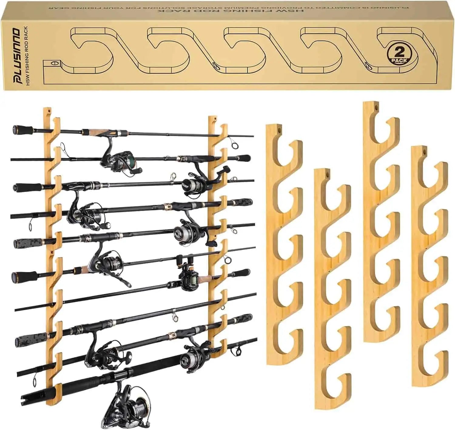 PLUSINNO H5 Horizontaler Angelrutenhalter für Wand und Decke