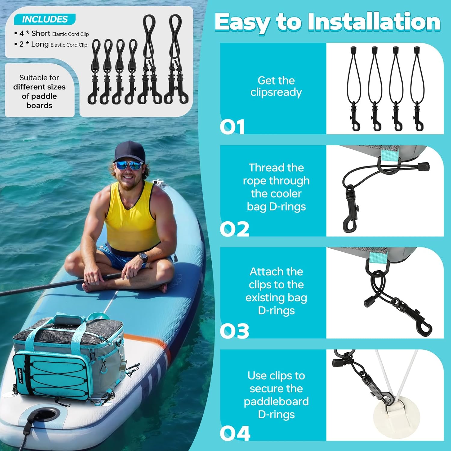 PLUSINNO 28L Paddle Board Cooler, Waterproof SUP Cooler Durable PVC Material,