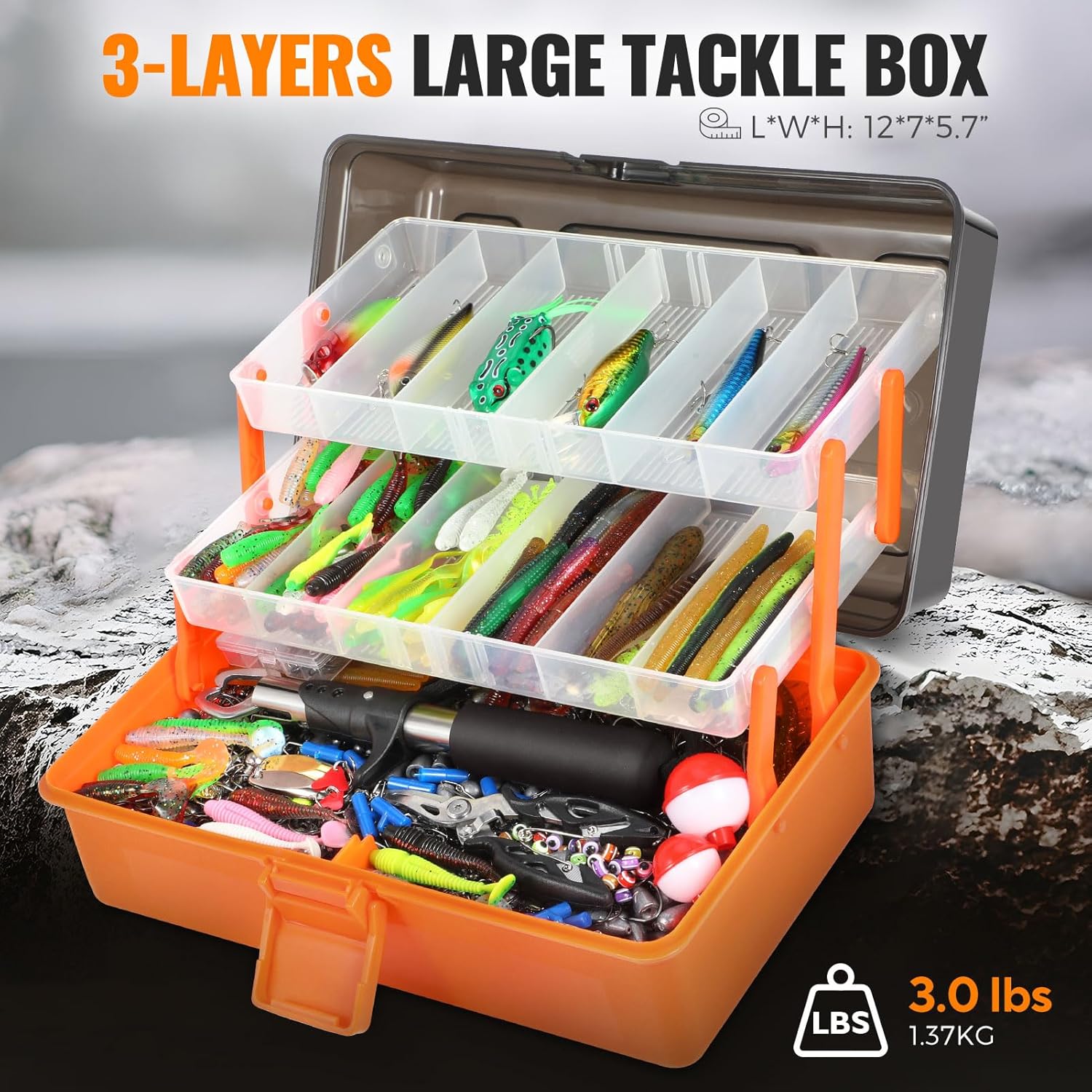 PLUSINNO 415Pcs Fishing Lures Tackle Box – Plusinno PLUSINNO 415Pcs Fishing Lures Tackle Box – Plusinno