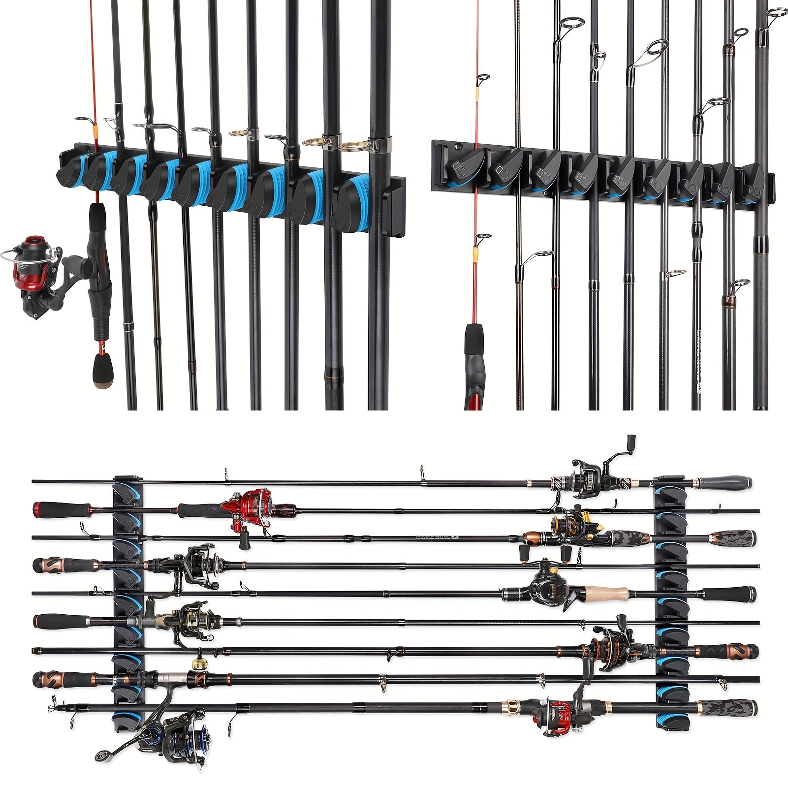 1 PACK Fishing Rod Holder for Garage, Vertical Fishing Rod Rack Blue C ...
