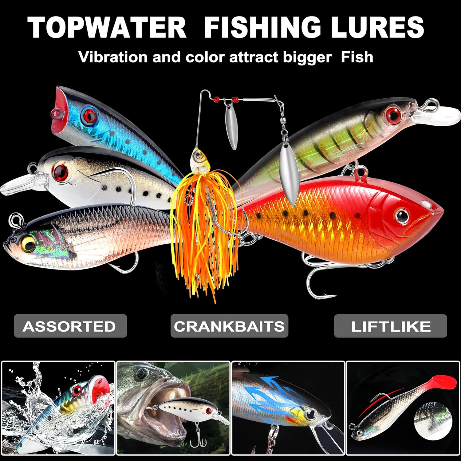 Clearance Sale ：291pcs Fishing Lures Kit, Large Quantity Tackle Box With Tackle Included, Fishing Gear Accessories Set, Bass Fishing Lures Kit With Fishing Box, Father's Day Fishing Gifts For Men