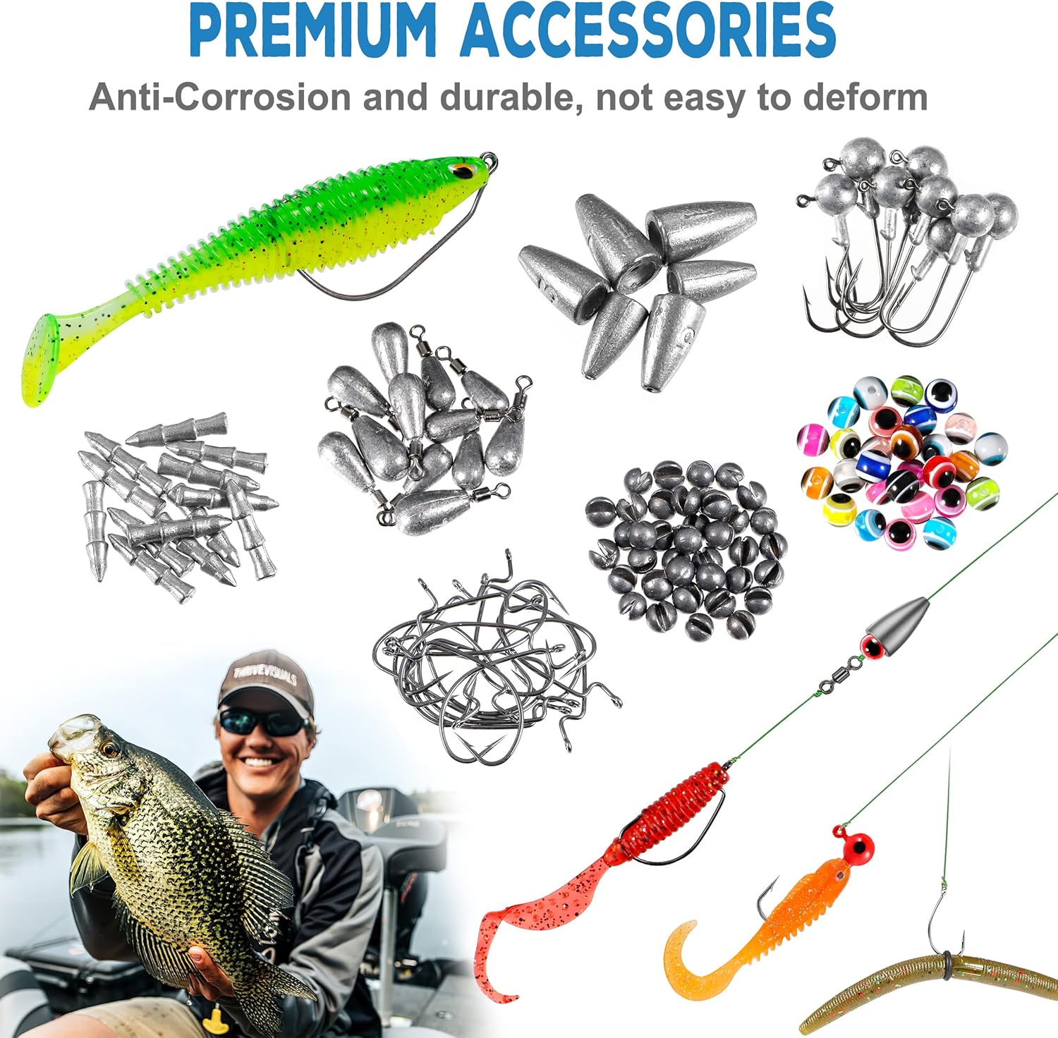 Clearance Sale ：291pcs Fishing Lures Kit, Large Quantity Tackle Box With Tackle Included, Fishing Gear Accessories Set, Bass Fishing Lures Kit With Fishing Box, Father's Day Fishing Gifts For Men