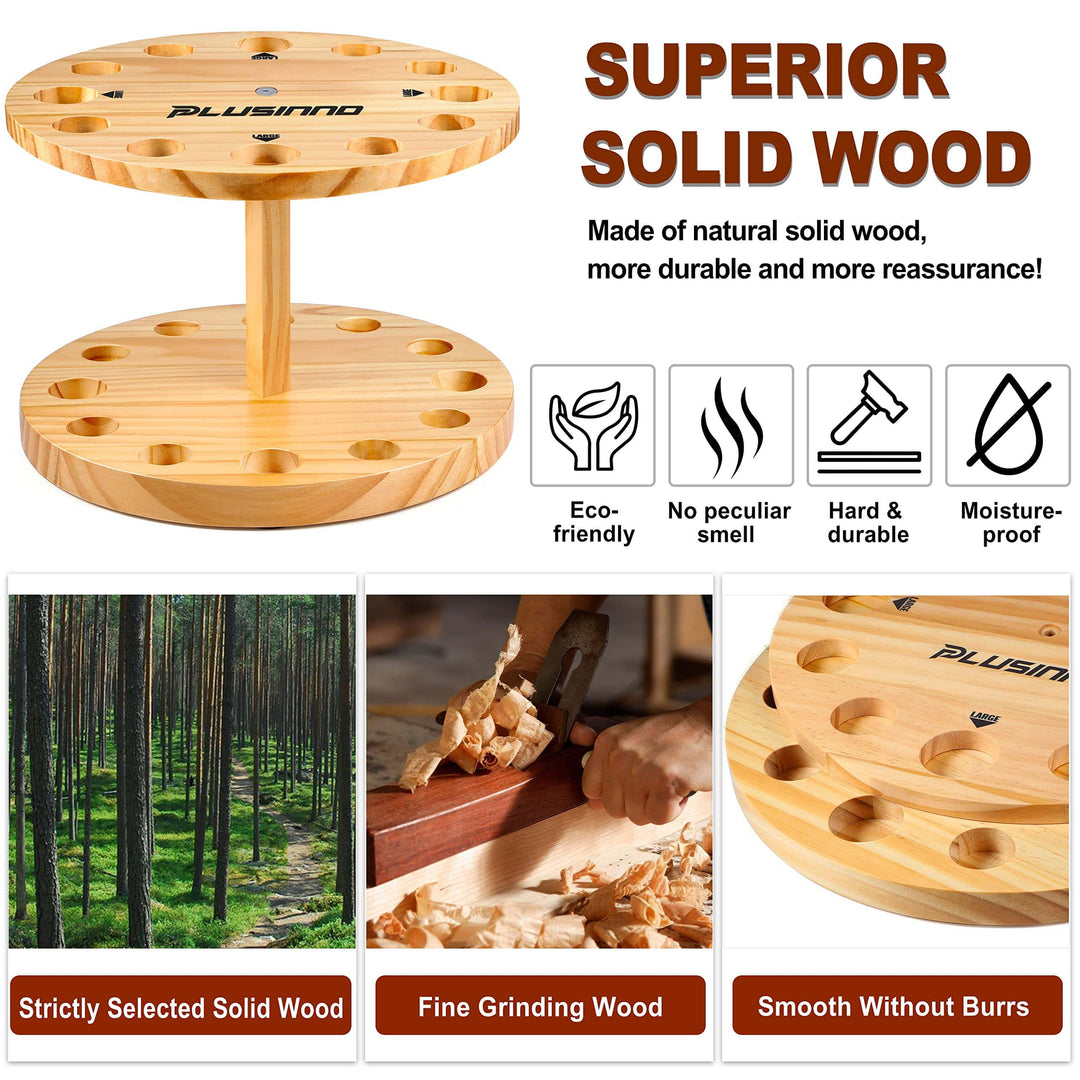 PLUSINNO V12 Wood Fishing Rod Holder for Garage Plusinno