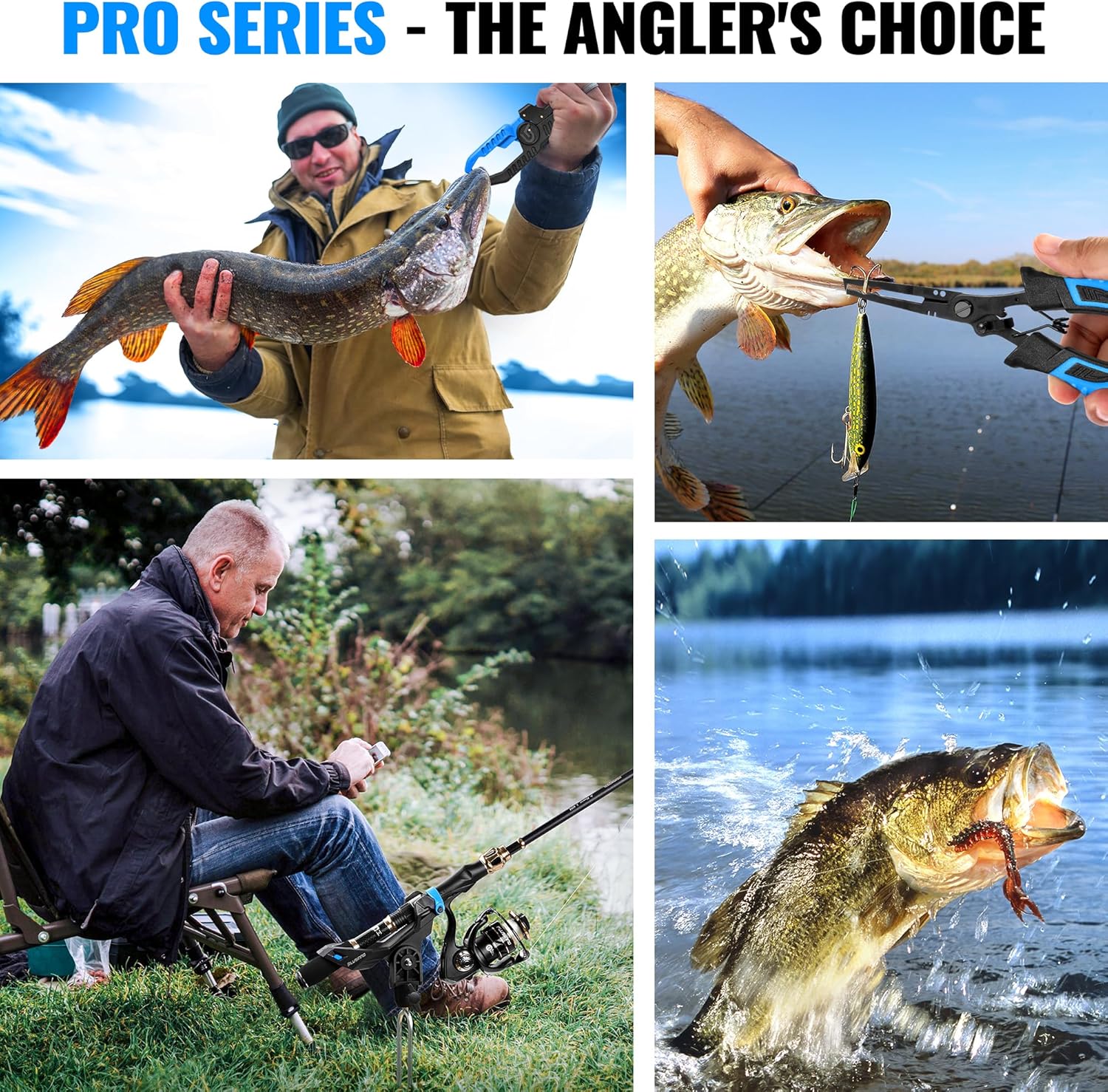 PLUSINNO Fishing Gear,Full Fishing Pole kit, Fishing Gifts for Men with Fishing Tool Kit