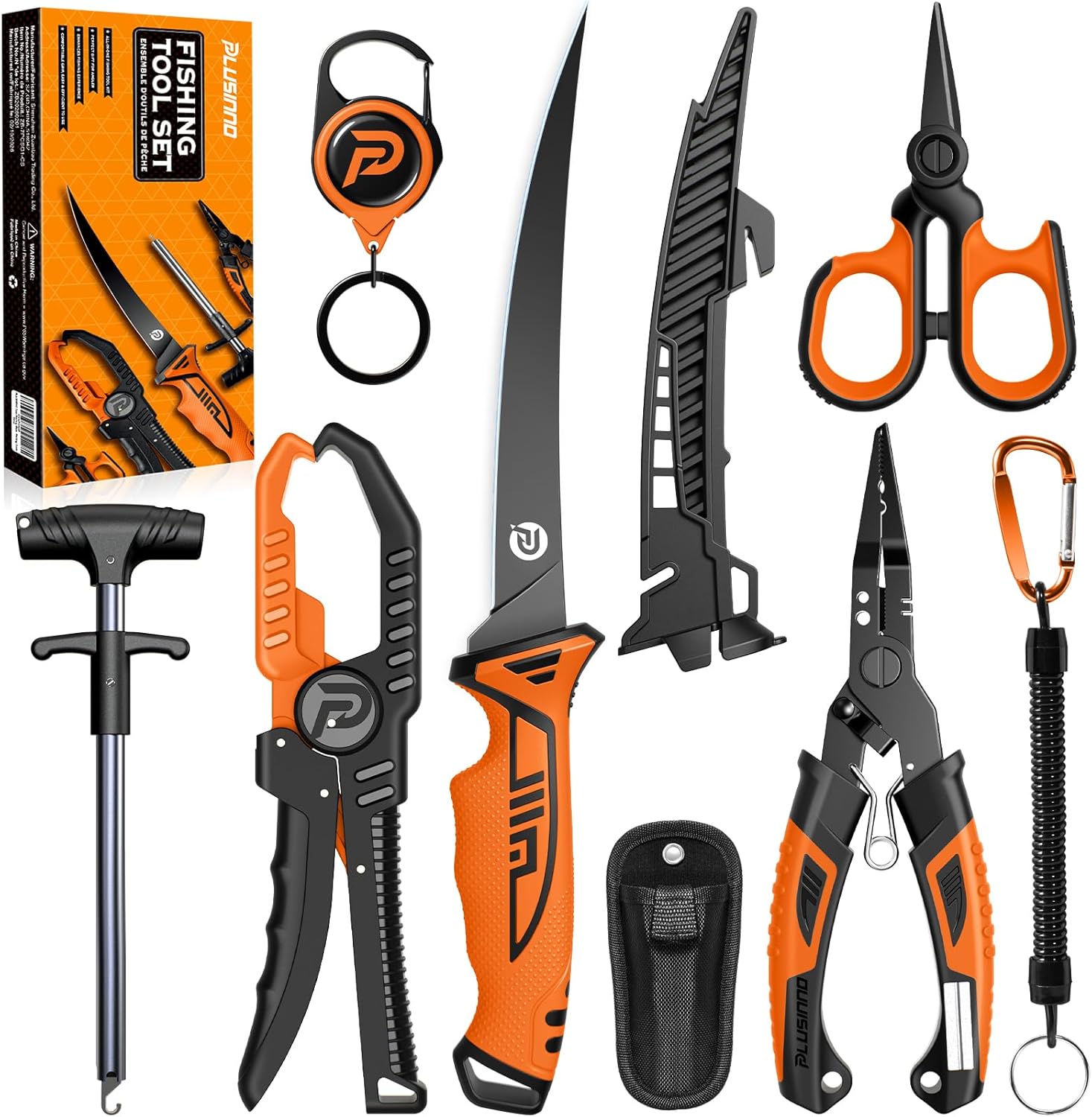 PLUSINNO Fishing Gear, Fishing Tools, Fishing Accessories, Fishing Knife, Corrosion Resistant Fishing Pliers Kit, Floating Fish Lip Gripper Fishing Gifts for Men, Gifts for Fishermen