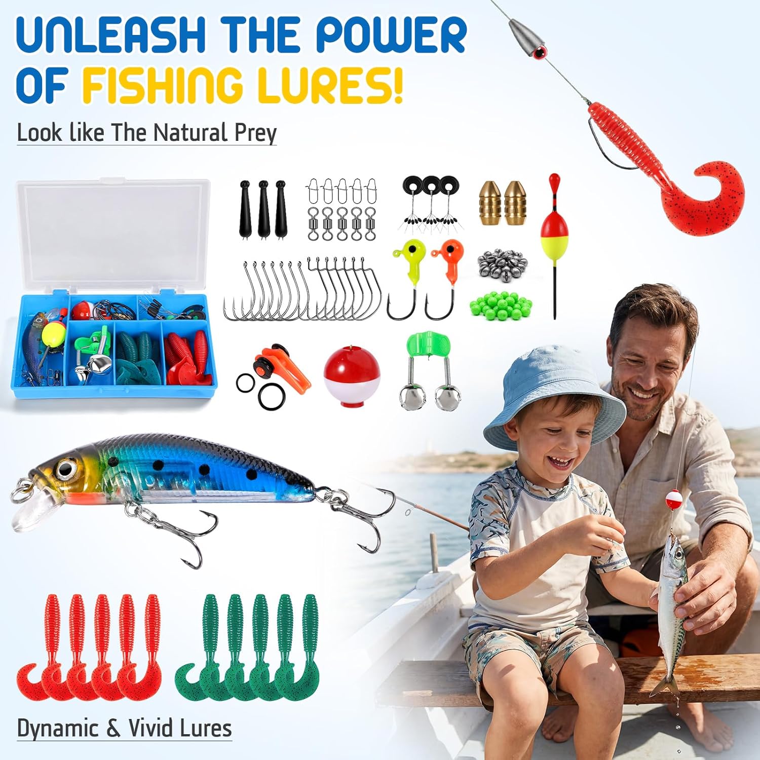 PLUSINNO Kids Fishing Pole, Telescopic Fishing Rod and Reel Combo, Fishing Gear Kit with Backpack, Tackle Box, Spincast Reel,
