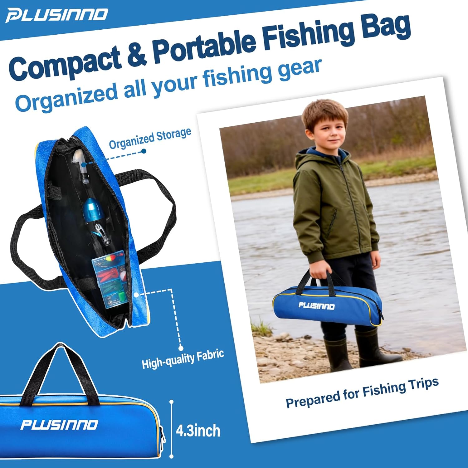 PLUSINNO KFR3 Kids Combo de caña de pescar Kits completos sin red