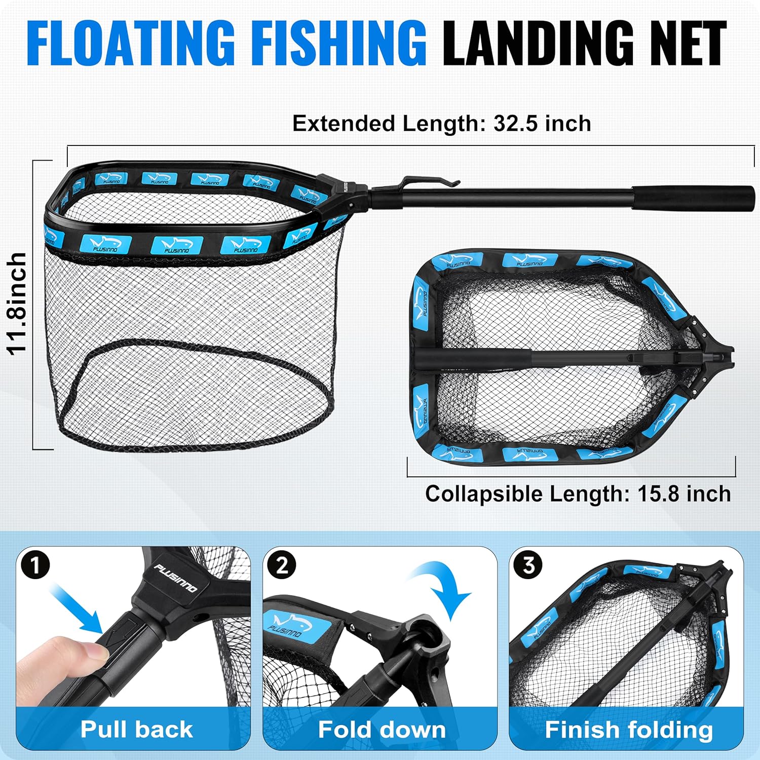 PLUSINNO Fishing Gear, 5.91 Feet/1.8M Full Fishing Pole kit