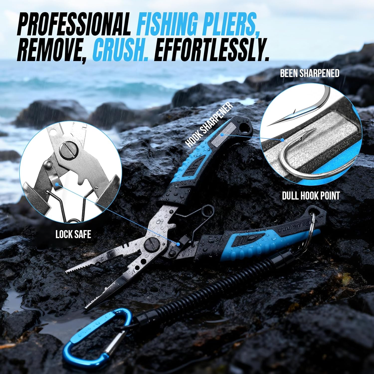 PLUSINNO Eagle HuntingⅠFishing Rod and Reel Combo with Telescopic Fishing Pole, Portable Travel Fishing Rods Kit with Tackle Box Carrier Bag & Manuals