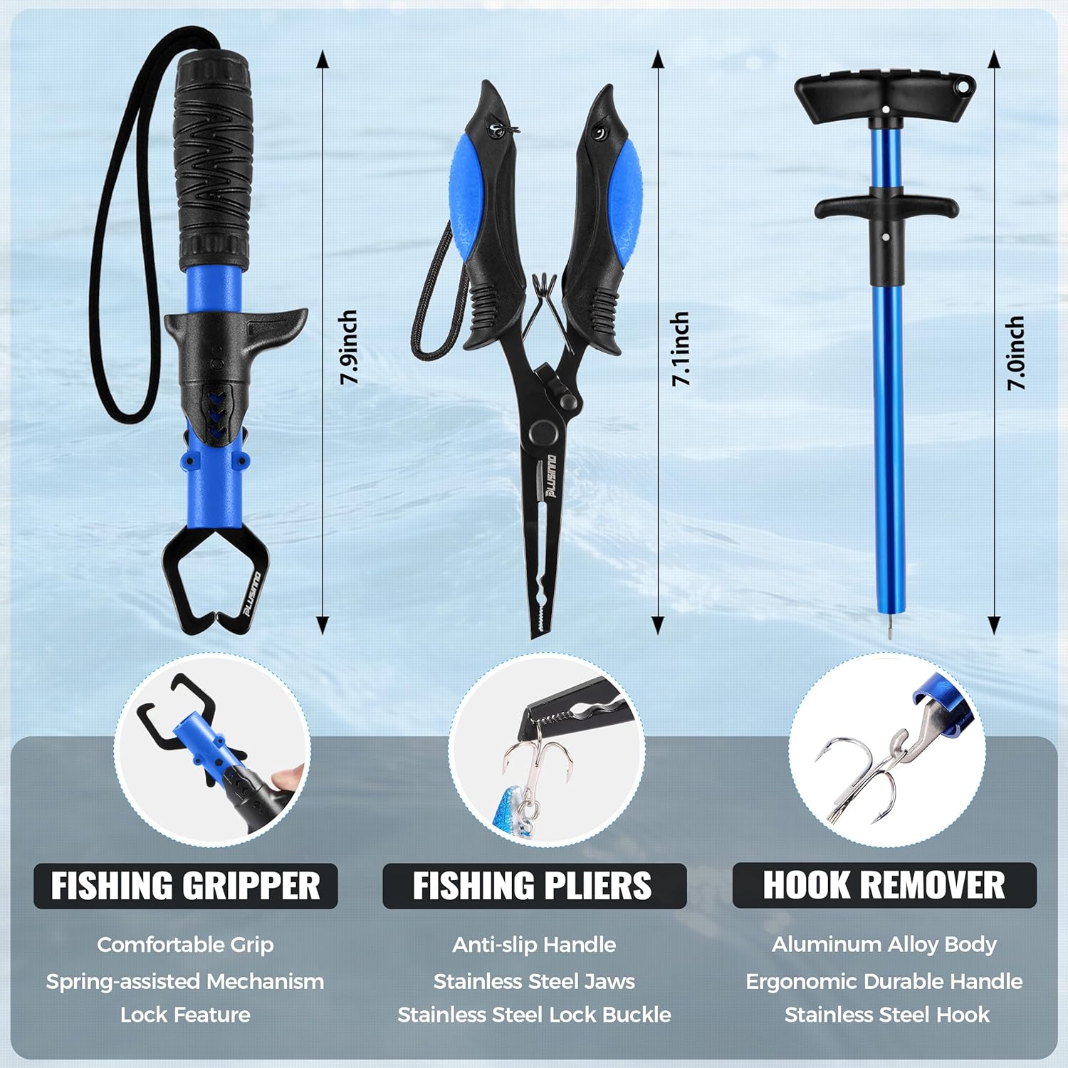 PLUSINNO Fishing Backpack with Tackle Boxes, Floating Fishing Net, Fishing rod.