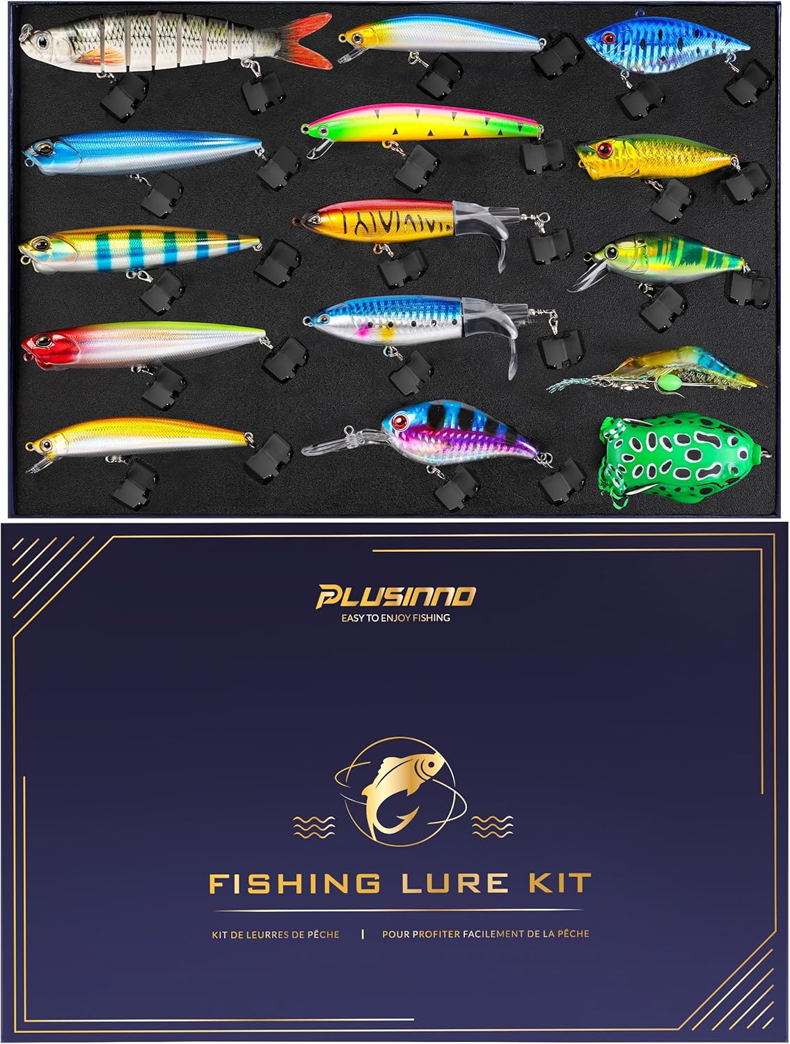 PLUSINNO Fishing Lures - Gifts Tackle Box,  Fishing Gifts for Men,Father