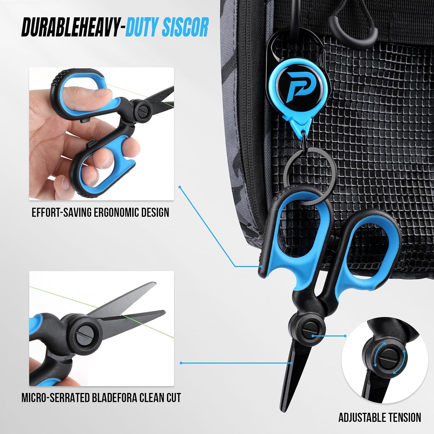 PLUSINNO 9PCS Fishing Gear, Fishing Tools with Tools Bag, Fishing Accessories, Corrosion Resistant Fishing Pliers Kit, Fishing Knife, Fish Lip Gripper, Fishing Scale, Towel