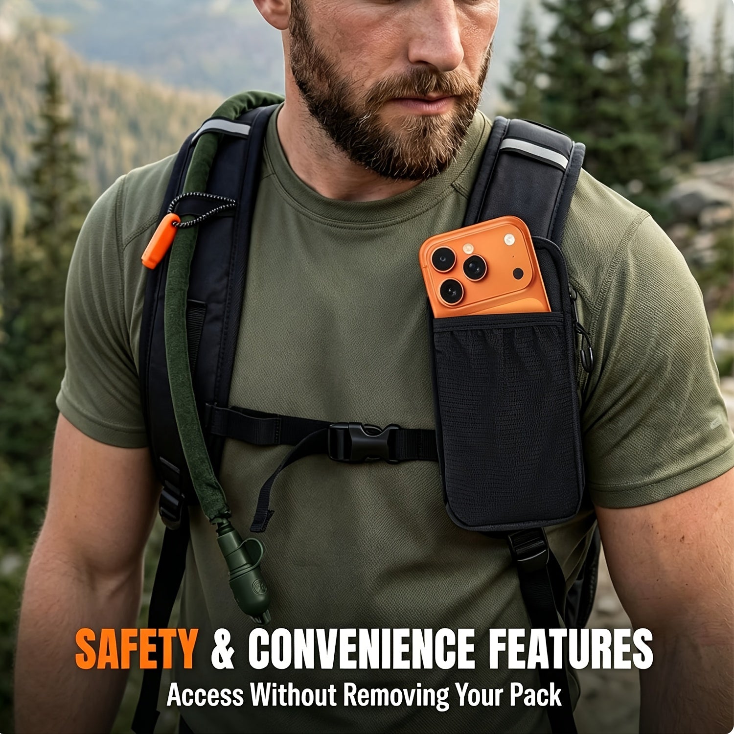 25L Water Backpack Detachable Phone Pouch & Helmet Holder