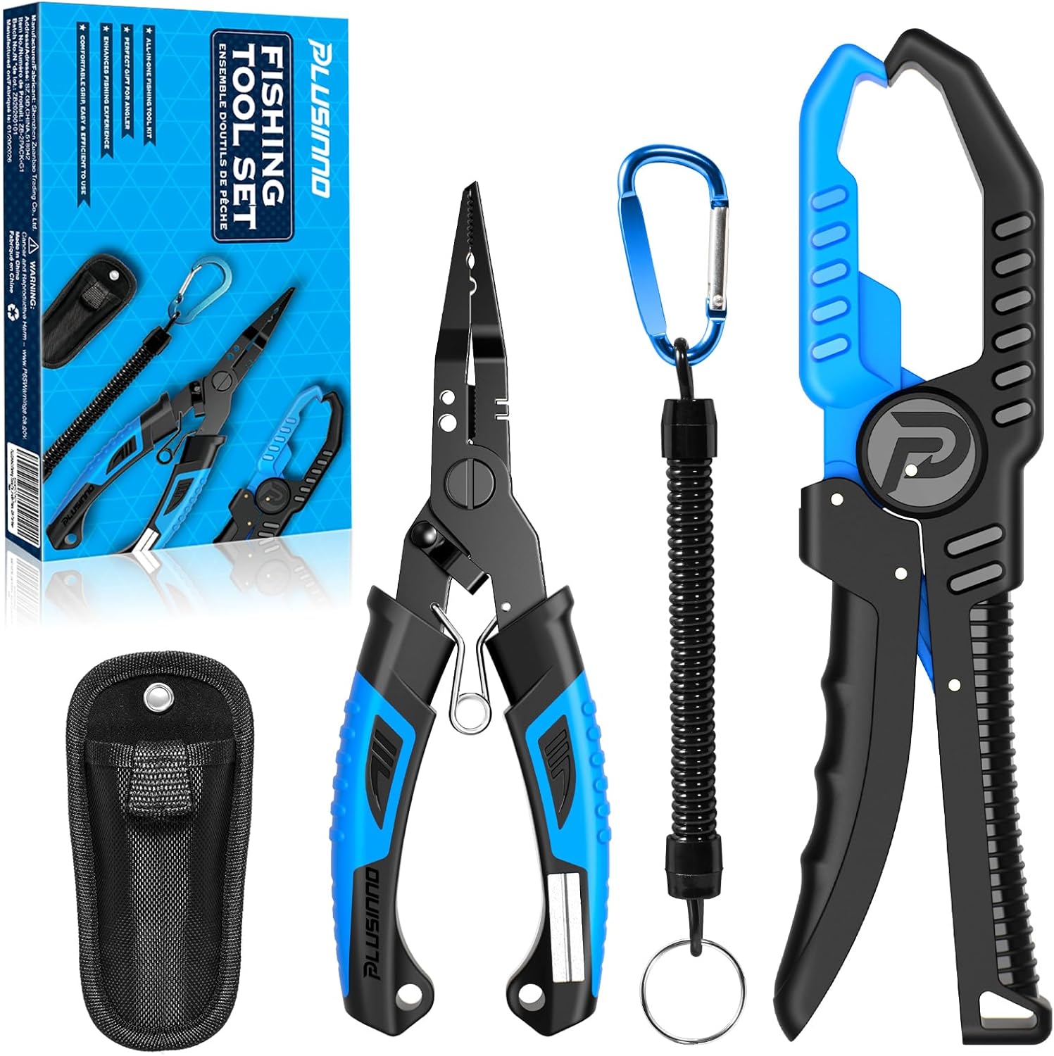 PLUSINNO Fishing Gear, Fishing Tools, Fishing Accessories, Fishing Knife, Corrosion Resistant Fishing Pliers Kit, Floating Fish Lip Gripper Fishing Gifts for Men, Gifts for Fishermen