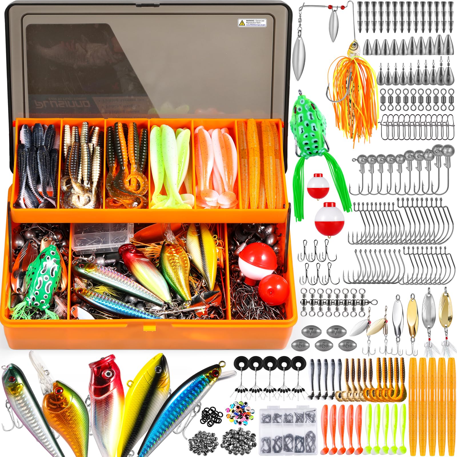 PLUSINNO 189Pcs Fishing Lures Kit – Plusinno