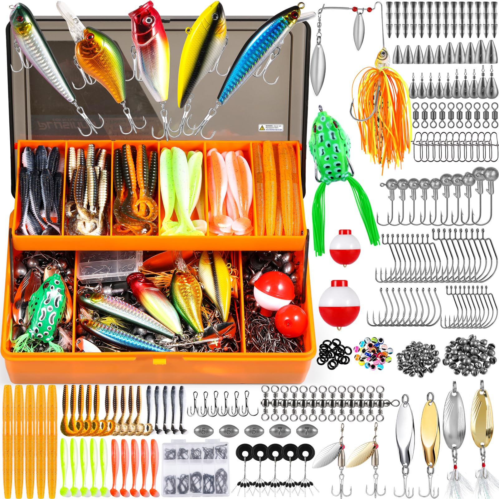 PLUSINNO 404 PCS Kit de accesorios de pesca