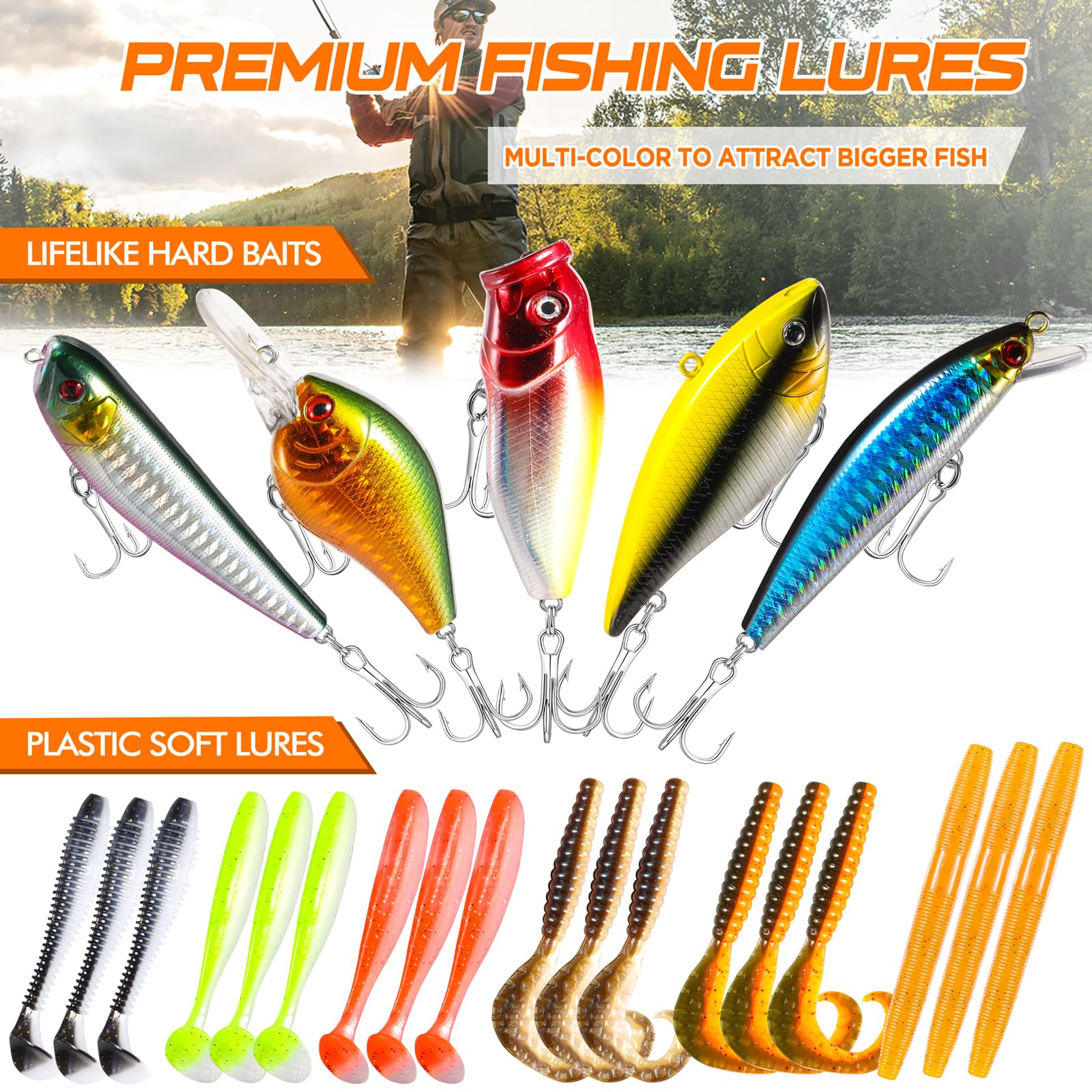 PLUSINNO 404 PCS Fishing Accessories Kit