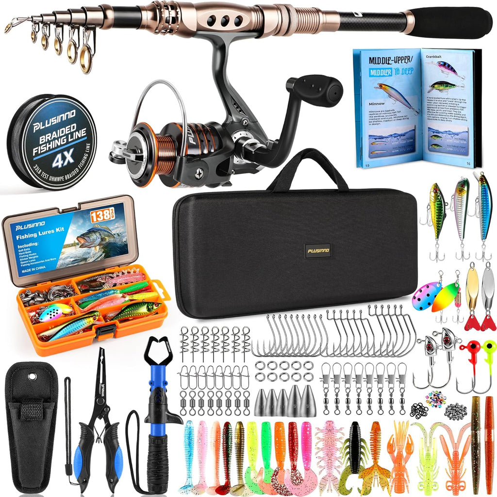 PLUSINNO Eagle HuntingⅠFishing Rod and Reel Combo with Telescopic Fish – Plusinno