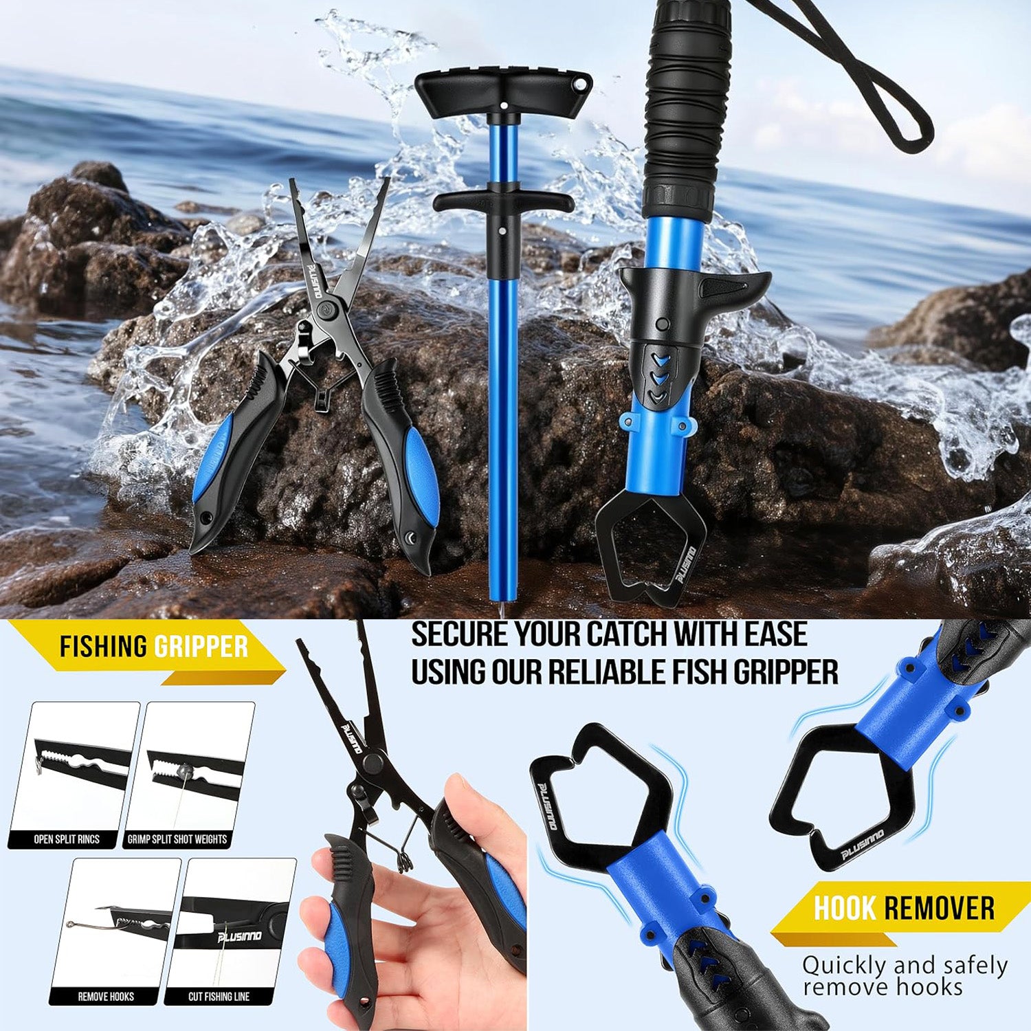 PLUSINNO Fishing Backpack with 111PCS Tackle Boxes and 42L Waterproof tackle Backpack,Lures,Tools,Pliers & Accessories, Fishing Gifts for Men