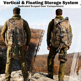 All-Weather 45L Hunting Backpack – Waterproof + Rain Cover + Padded Scabbard | Must-Have Gear for Deer Hunters | Great Gift To Chose