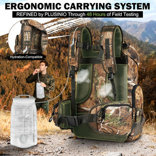 All-Weather 45L Hunting Backpack – Waterproof + Rain Cover + Padded Scabbard | Must-Have Gear for Deer Hunters | Great Gift To Chose