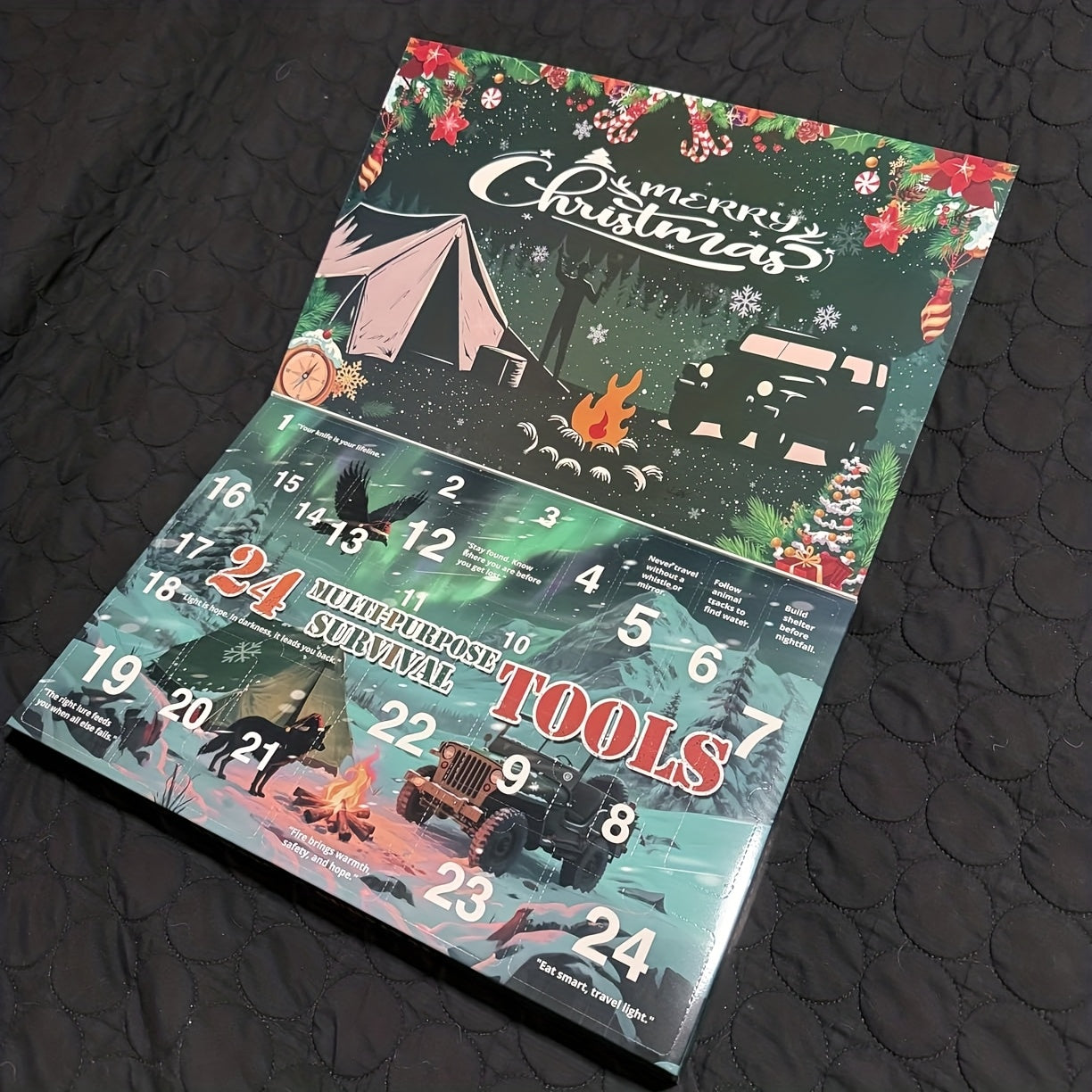 2025 Unique Christmas Gift: Survival Advent Calendar – 24 Days of Outdoor Gear for Hunting, Fishing & Hiking Enthusiast Husbands & Dads