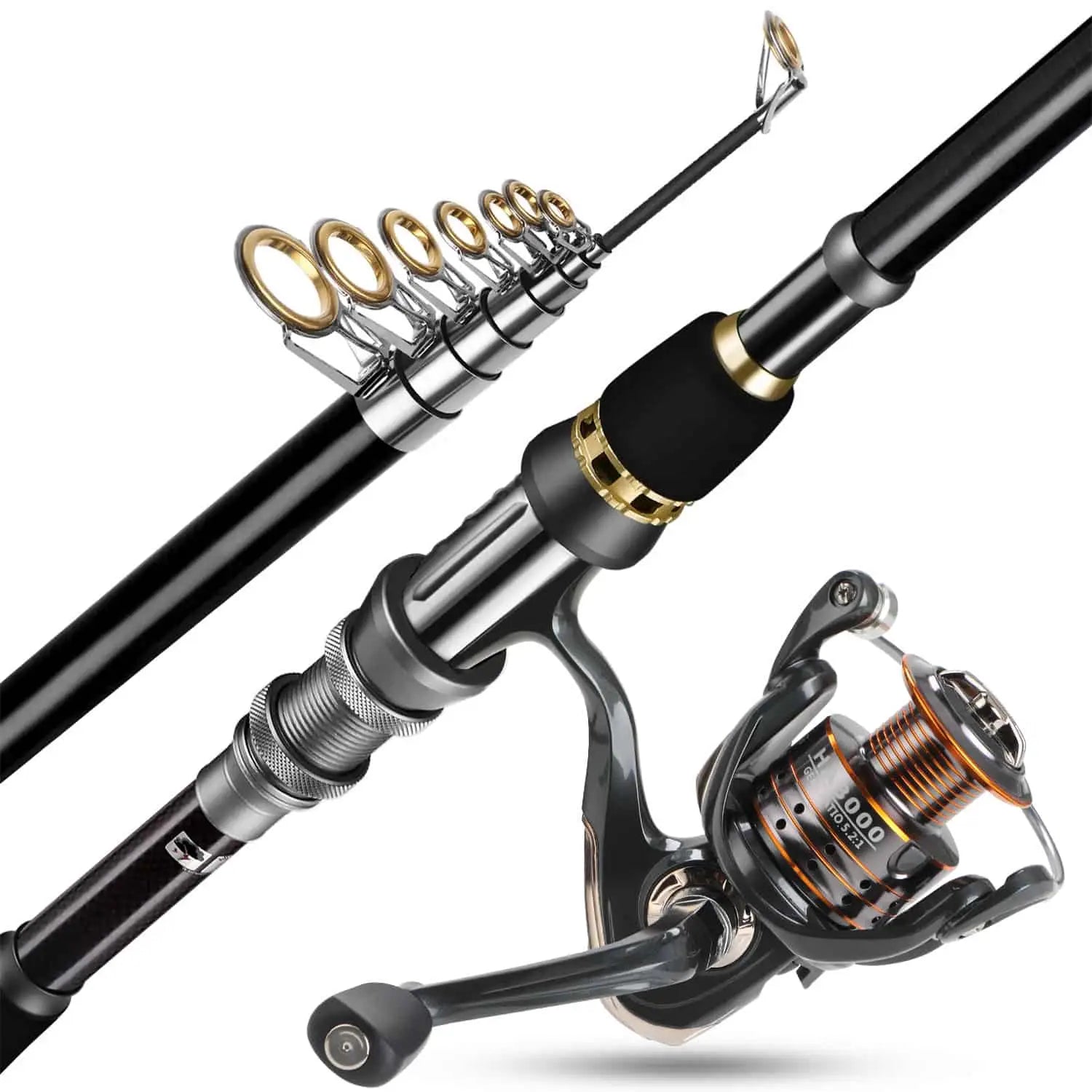 PLUSINNO Eagle Hunting Ⅱ Telescopic Fishing Rods and Reel Combos