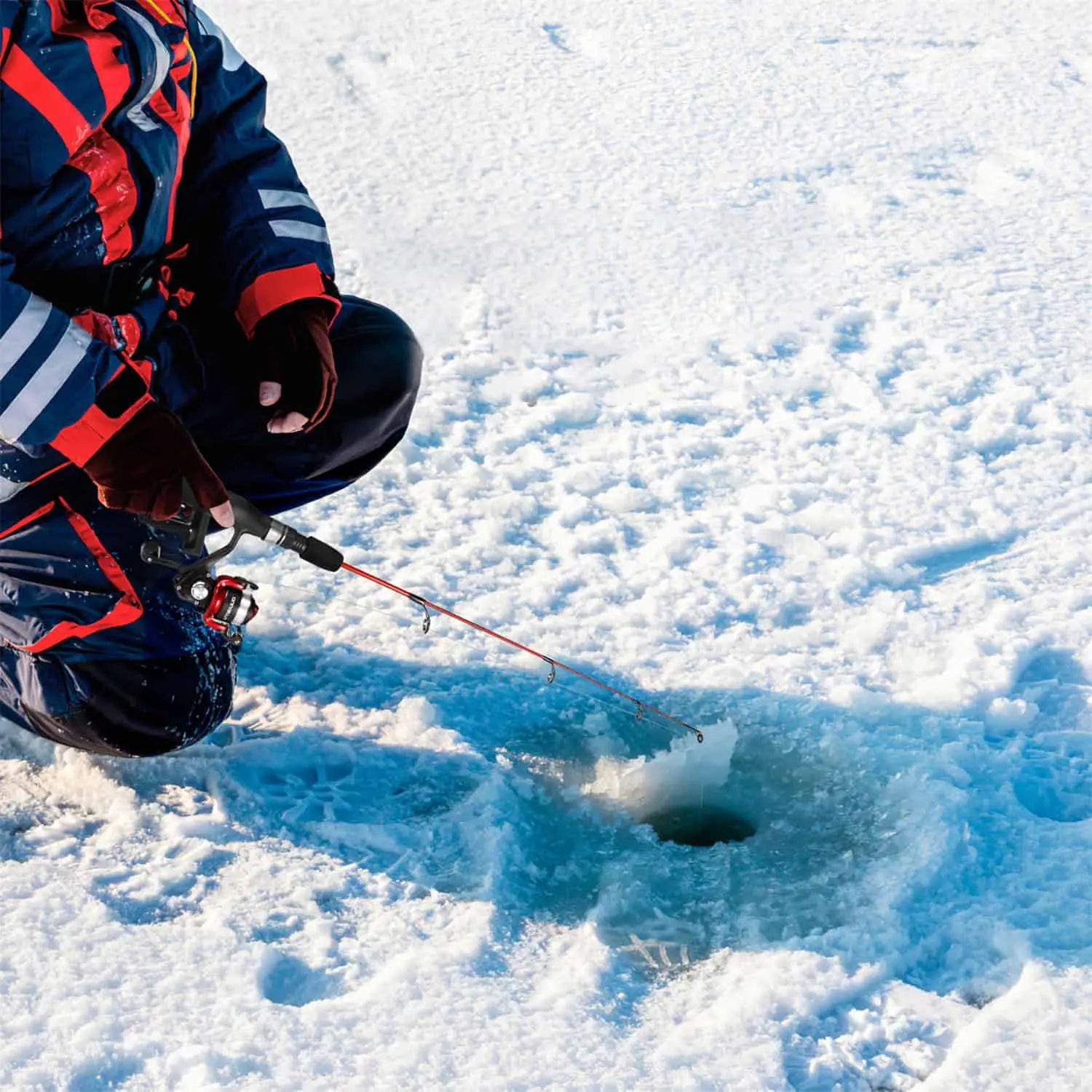 PLUSINNO ICE Ⅰ Peine de carrete de caña de pescar en hielo Kit completo